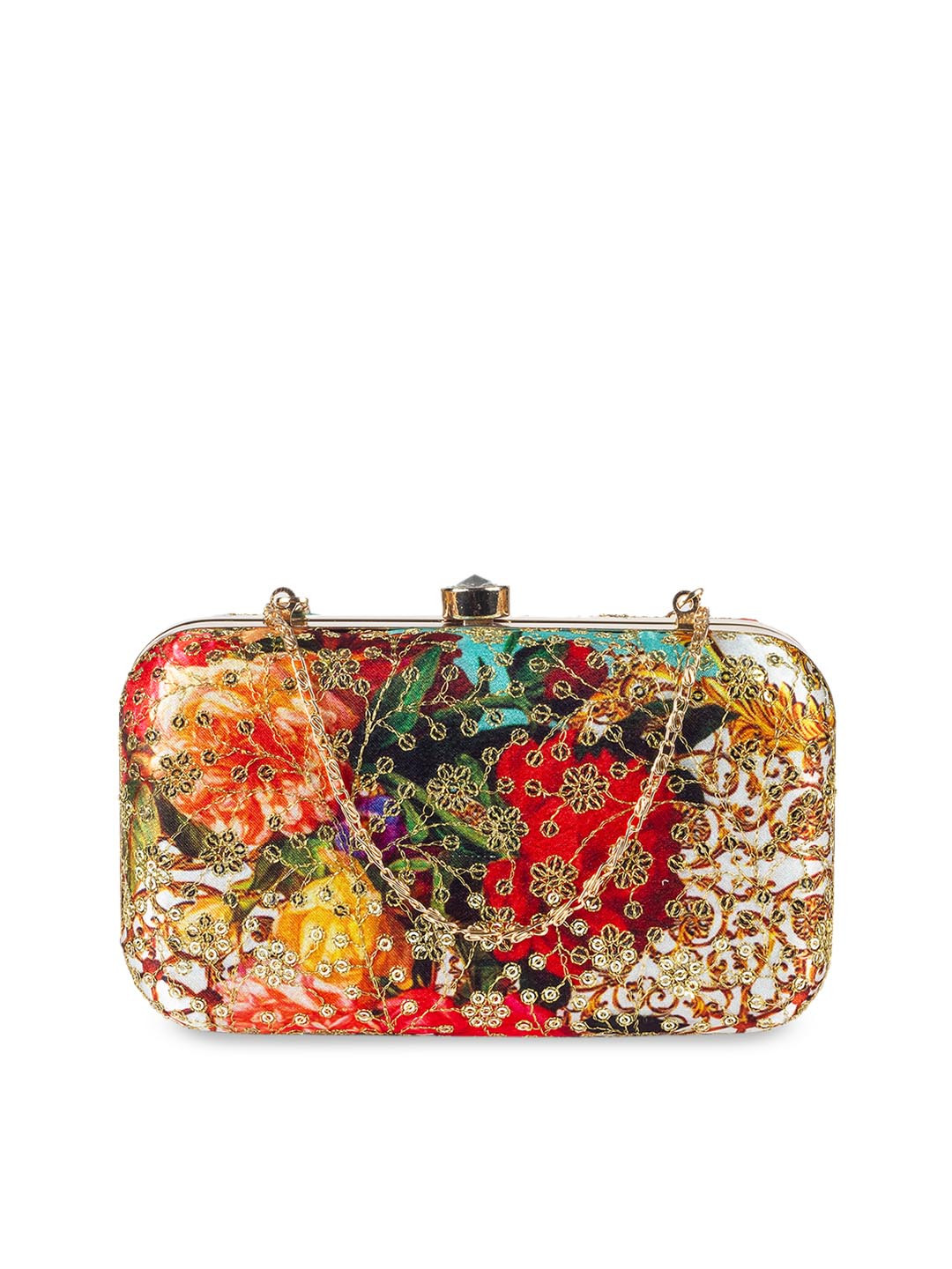 PARIZAAT BY SHADAB KHAN Multicoloured Embroidered Box Clutch