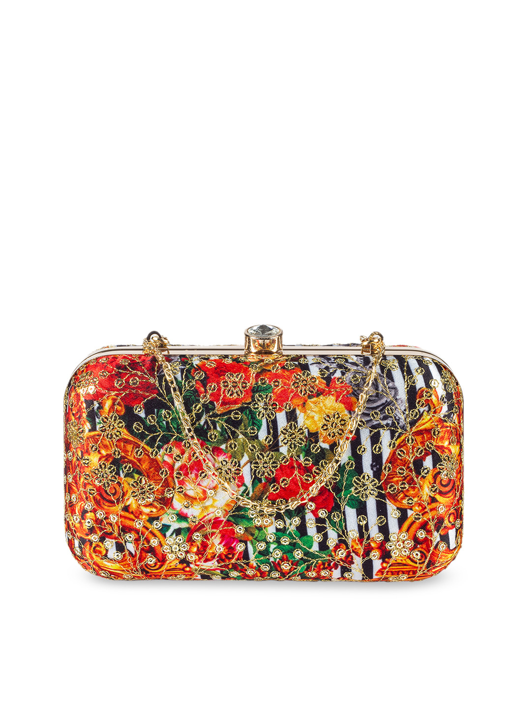 PARIZAAT BY SHADAB KHAN Red & Yellow Embroidered Clutch