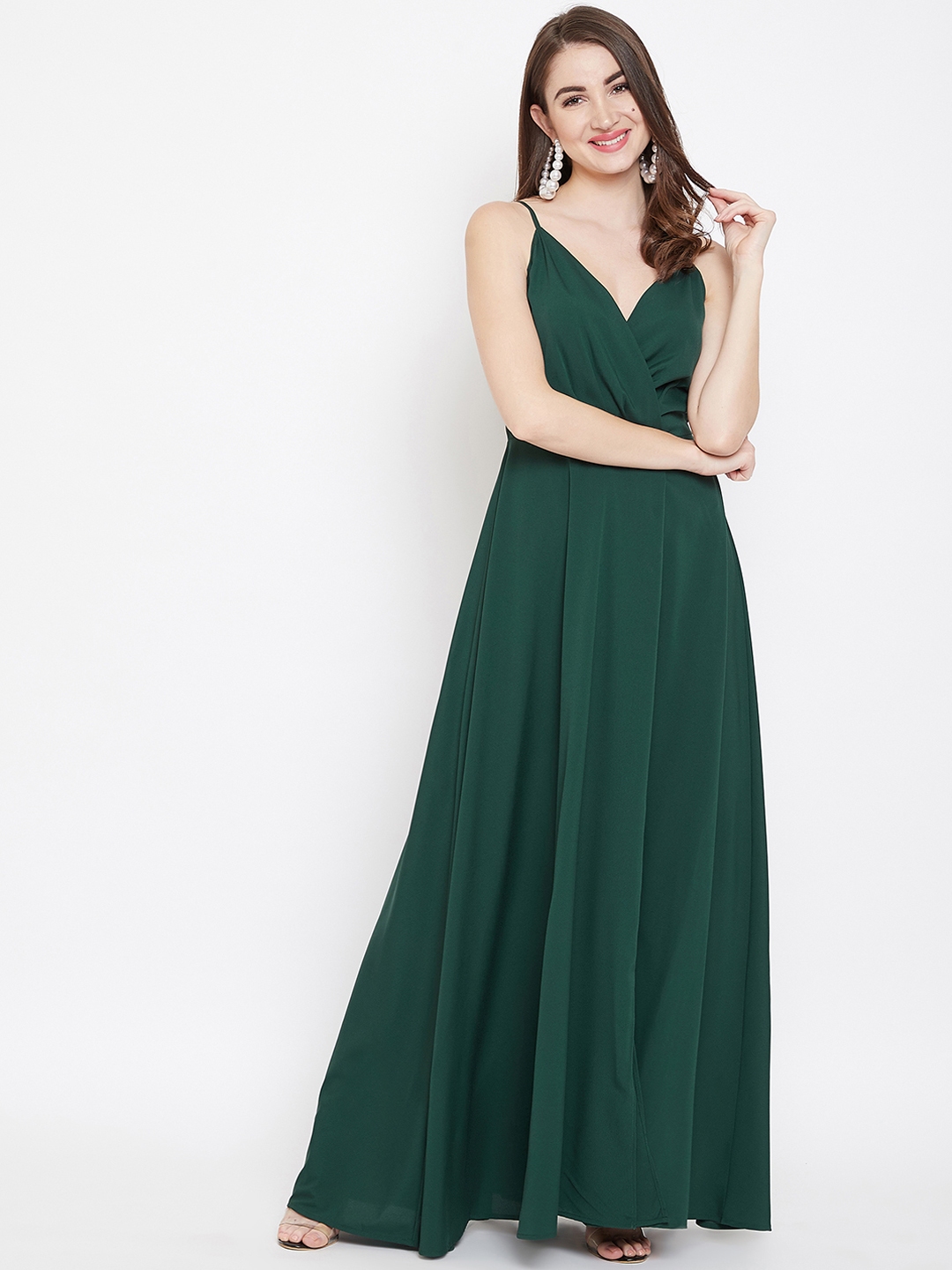 Buy Berrylush Green Wrap Maxi Dress ...