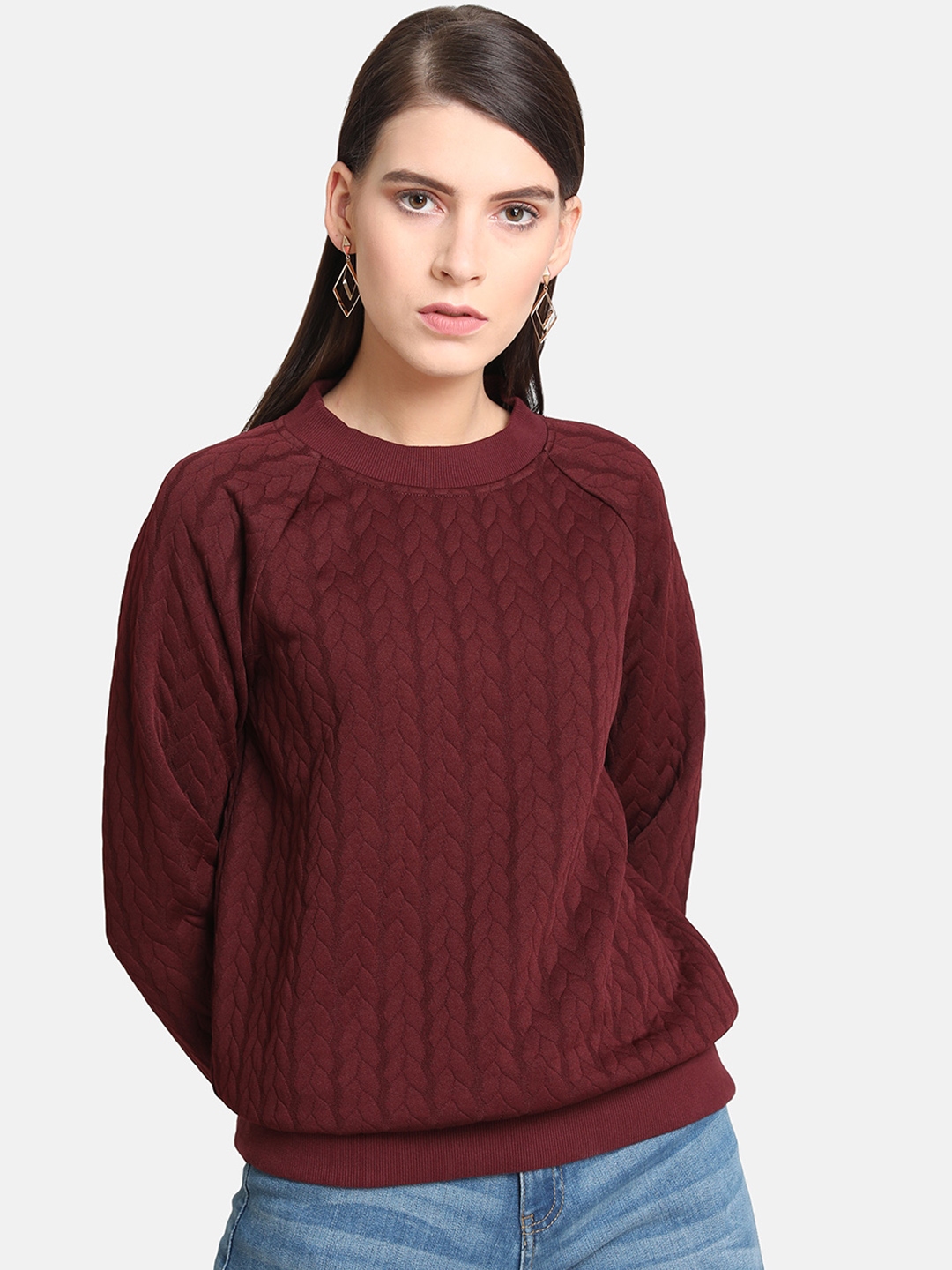 maroon cable knit sweater
