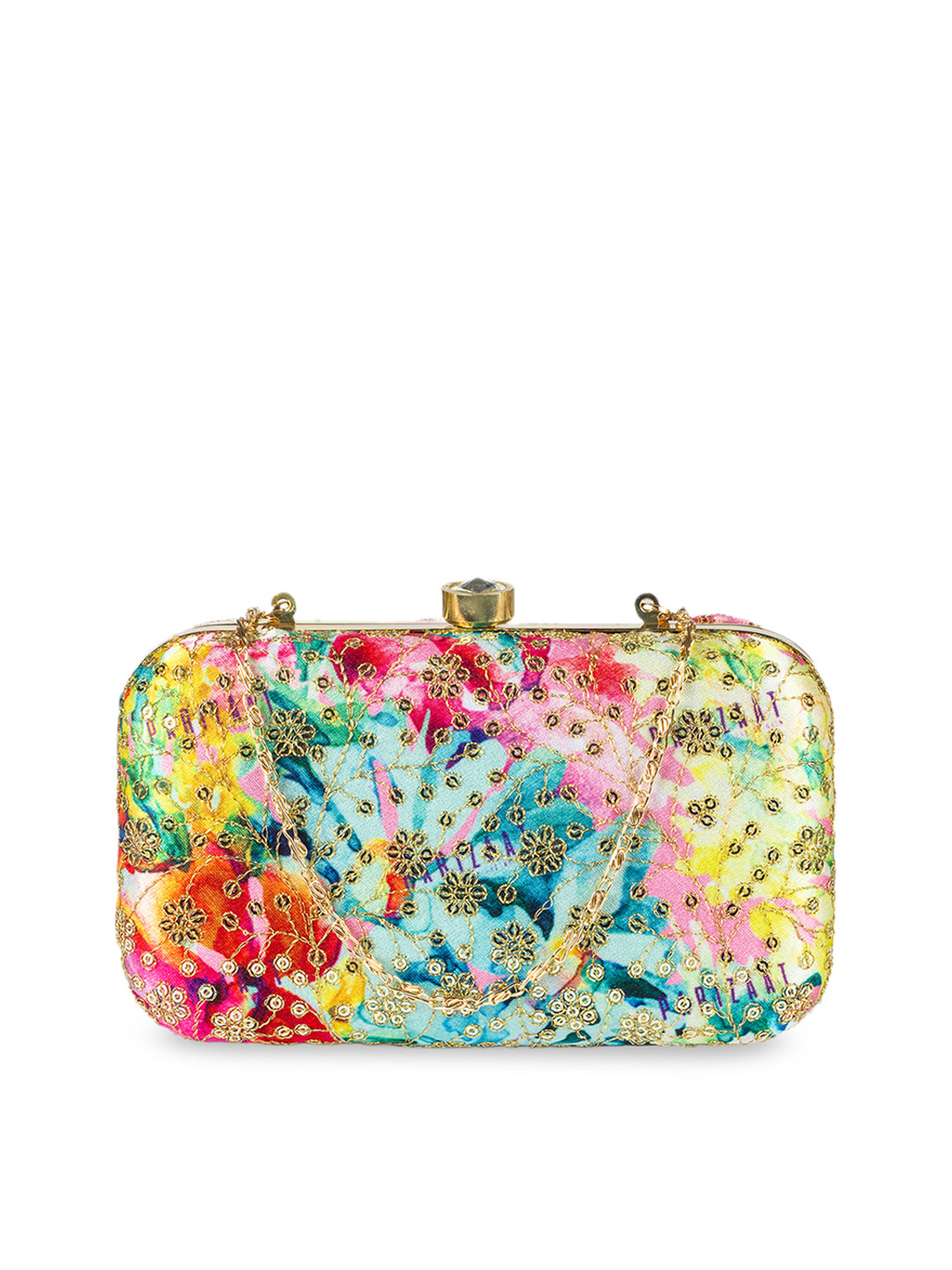 PARIZAAT BY SHADAB KHAN Multicoloured Embroidered Box Clutch