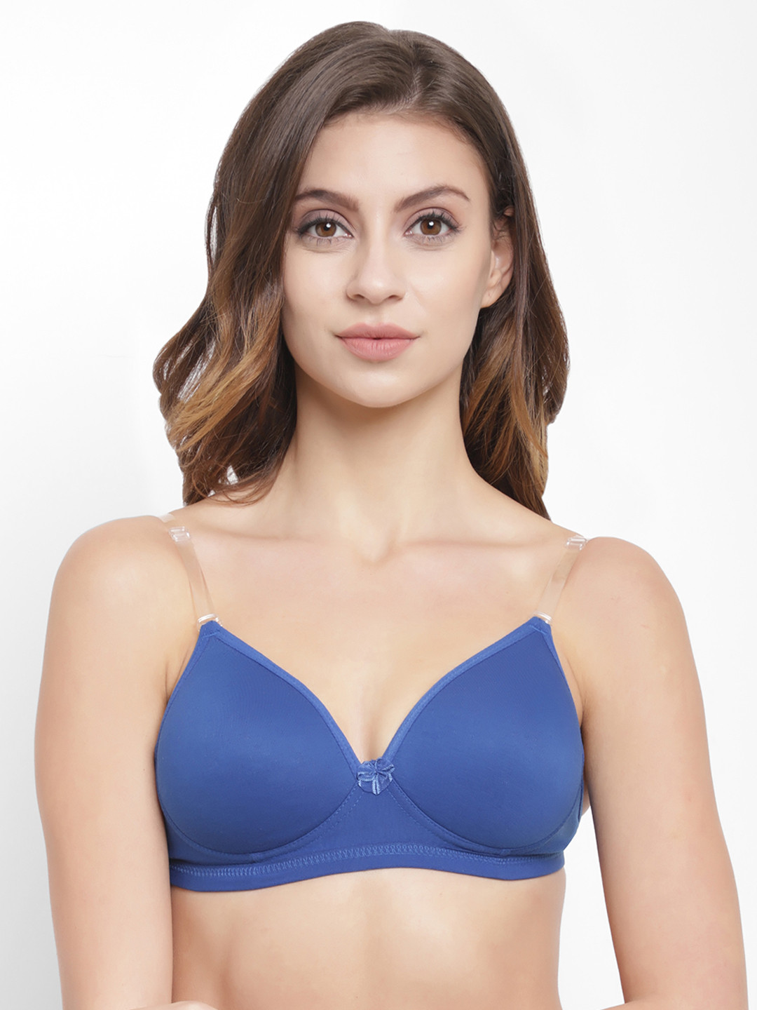 Floret Blue Solid Non-Wired Lightly Padded T-shirt Bra T3029