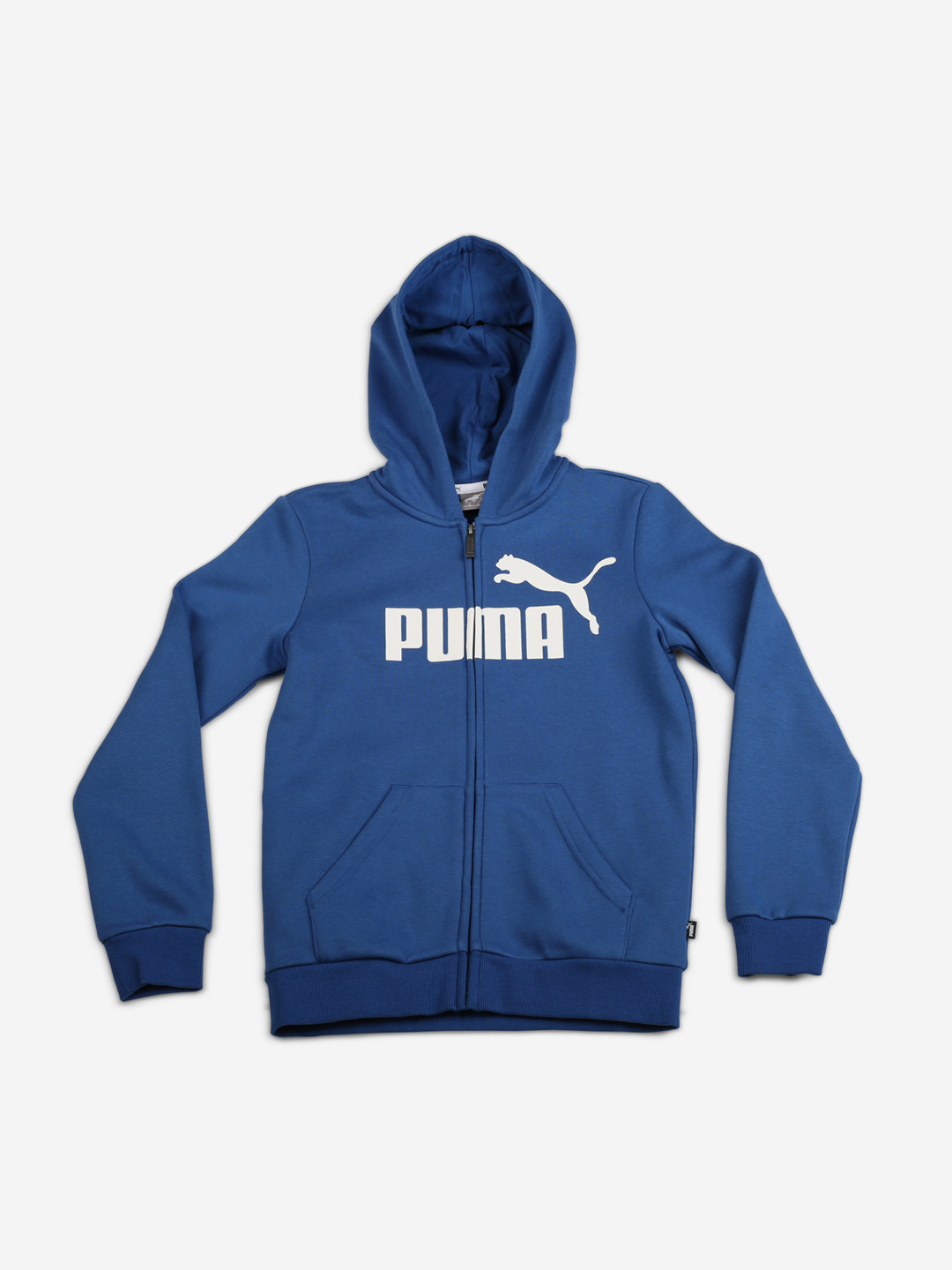 Puma Boys Blue & White Printed Hooded Sweatshirt