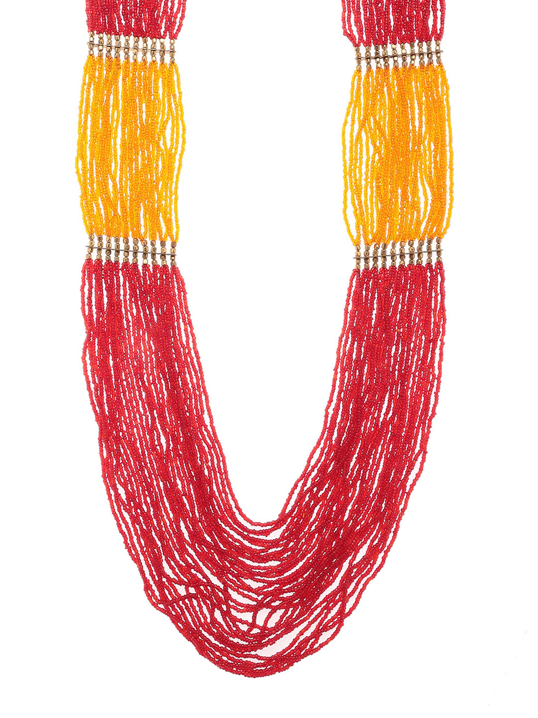Bamboo Tree Jewels Red & Yellow Handcrafted Necklace