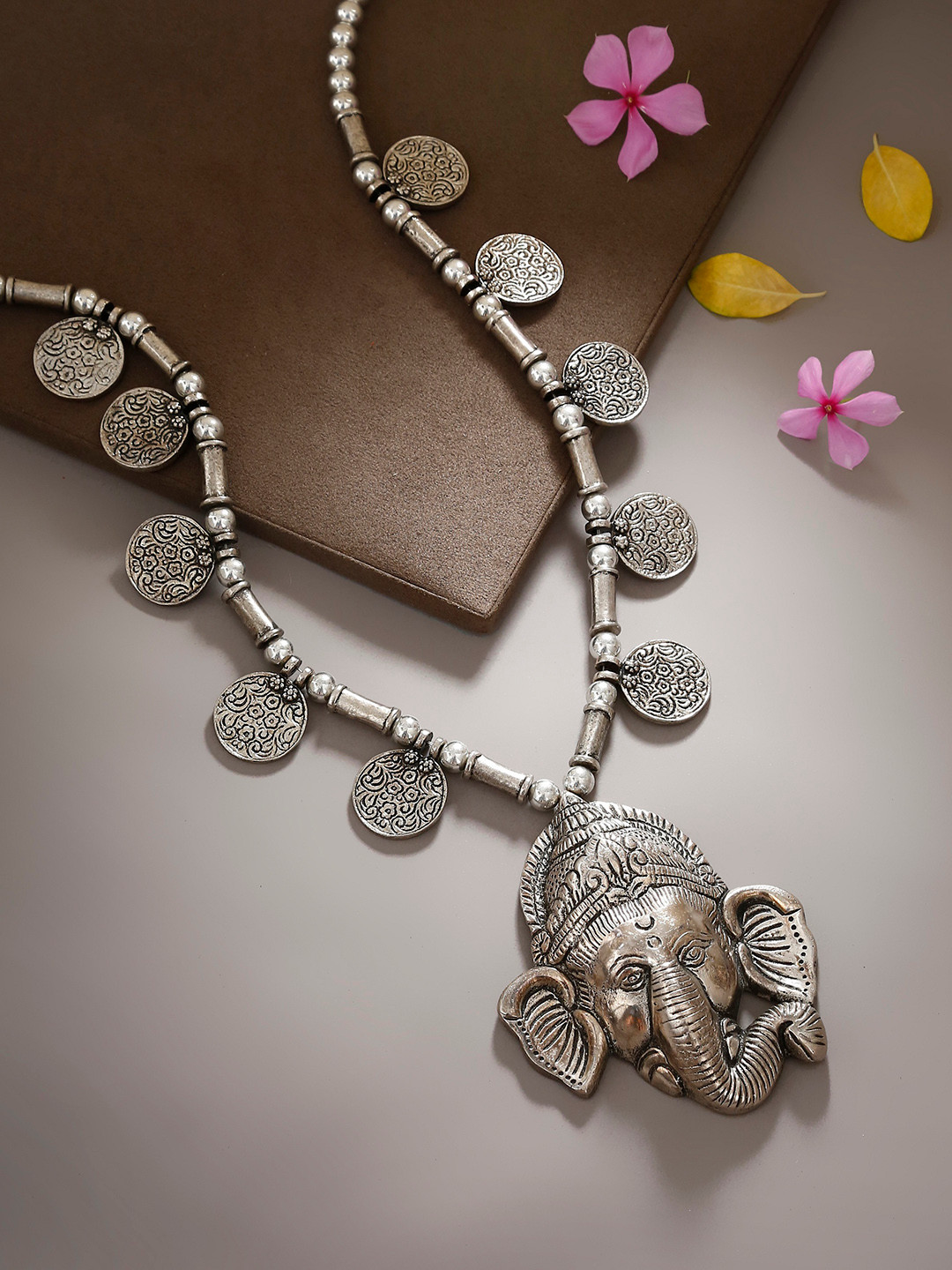 Bamboo Tree Silver-Toned Handcrafted Necklace