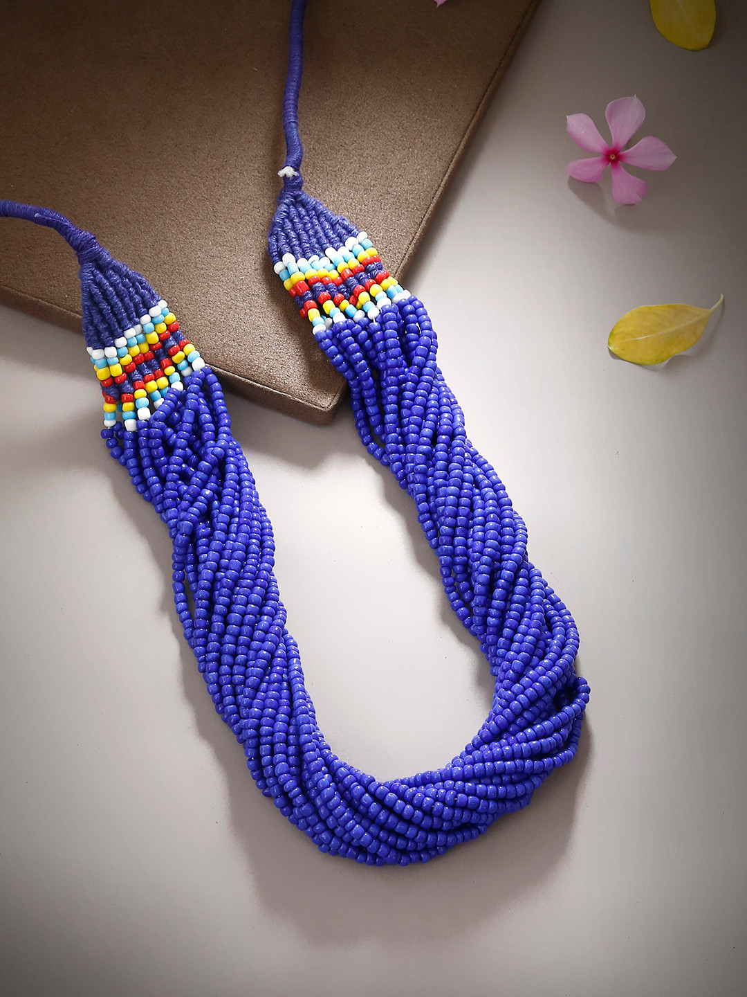 Bamboo Tree Jewels Blue Metal Handcrafted Necklace