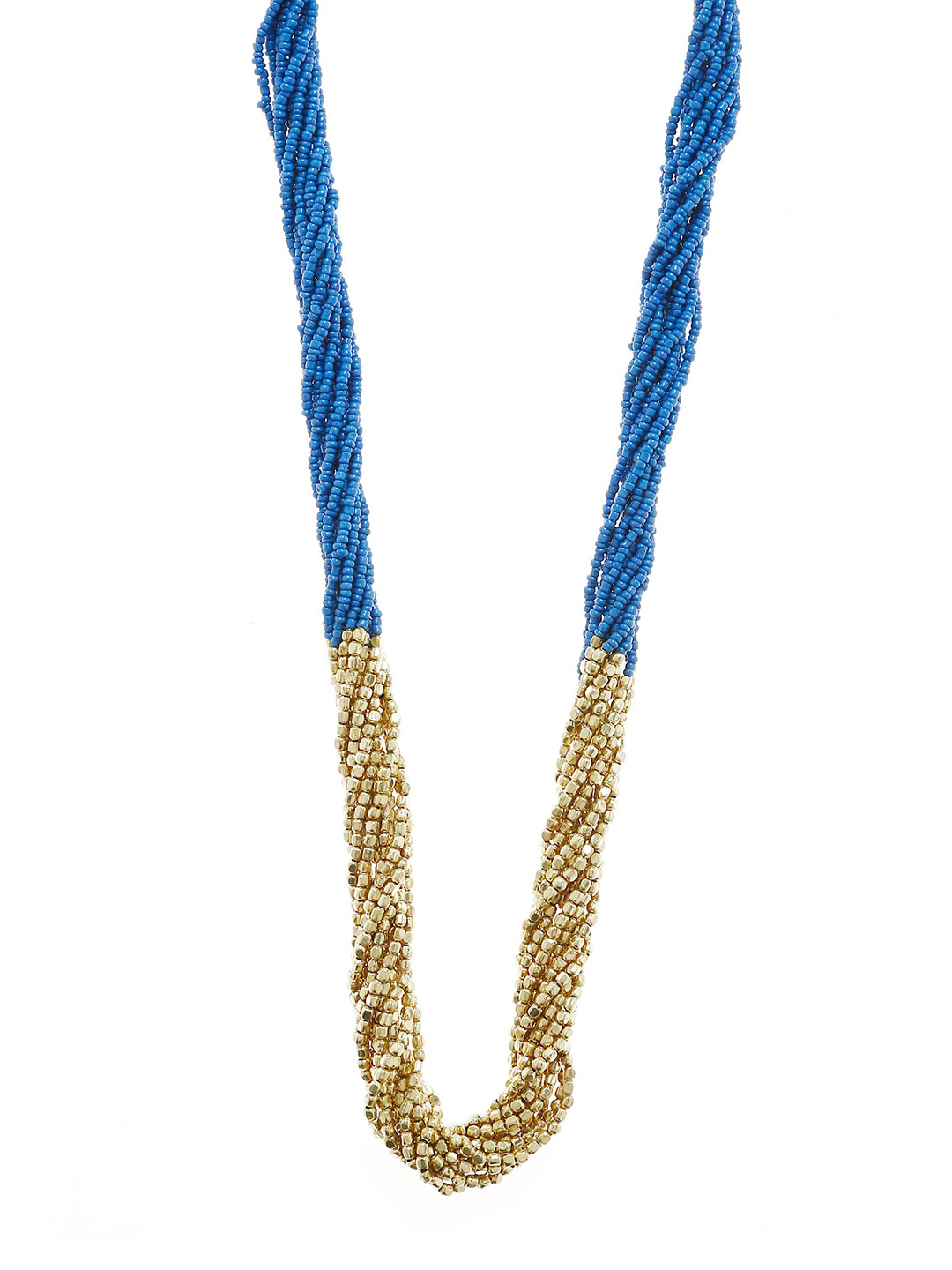 Bamboo Tree Jewels Blue & Gold-Toned Metal Handcrafted Necklace
