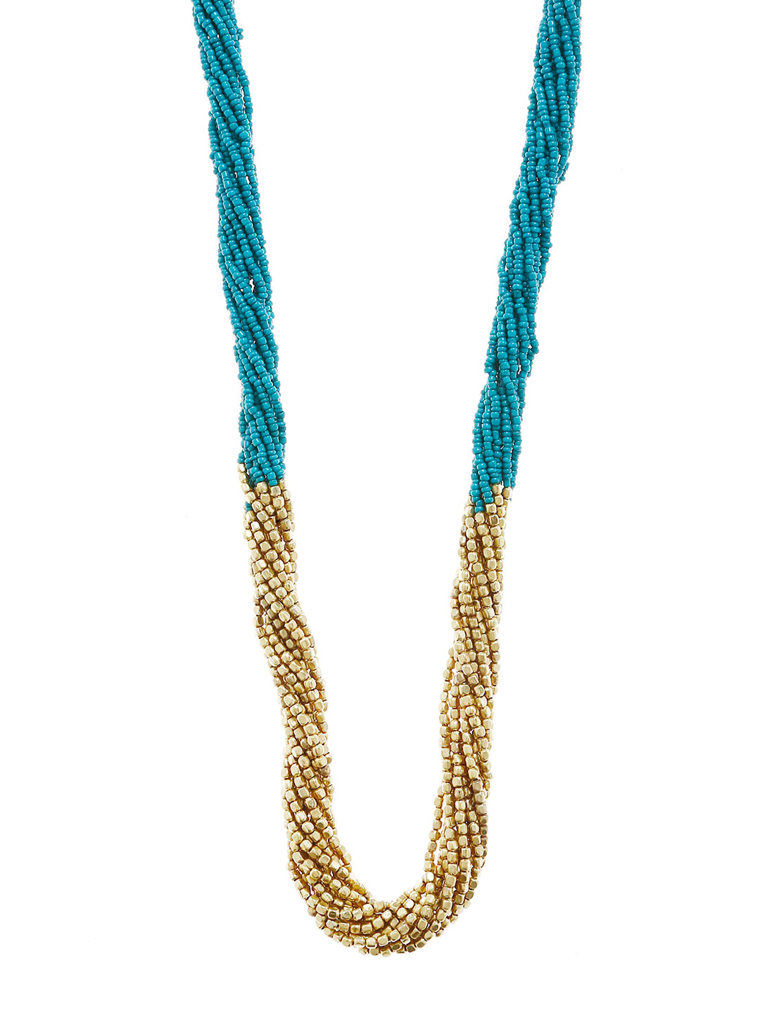 Bamboo Tree Jewels Blue & Gold-Toned Metal Handcrafted Necklace