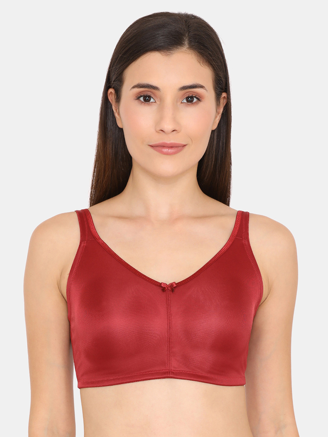 Zivame Red Solid Non-Wired Non Padded Minimizer Bra ZI0100J0QD00RED