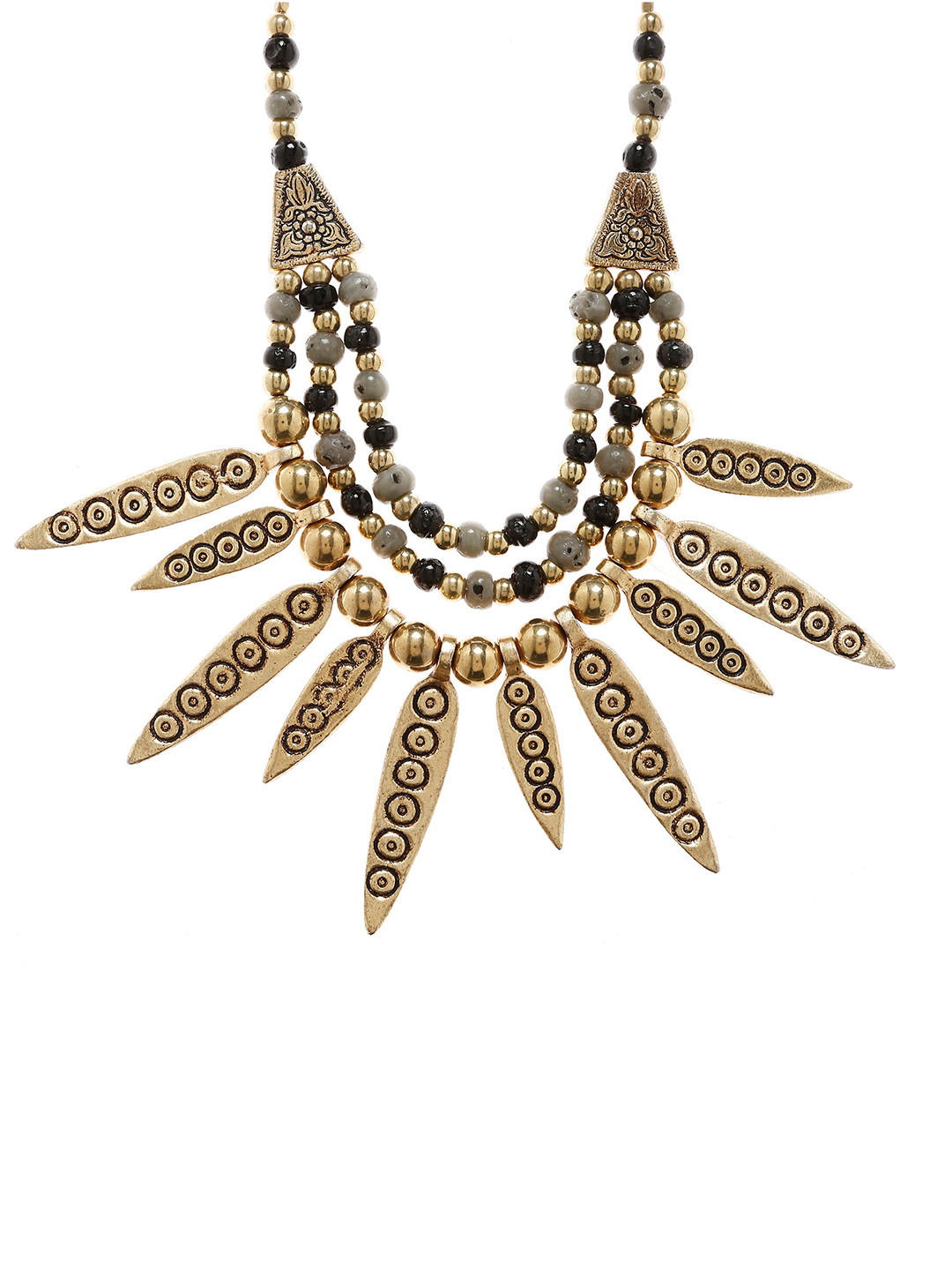 Bamboo Tree Jewels Antique Red & Gold-Toned Handcrafted Necklace