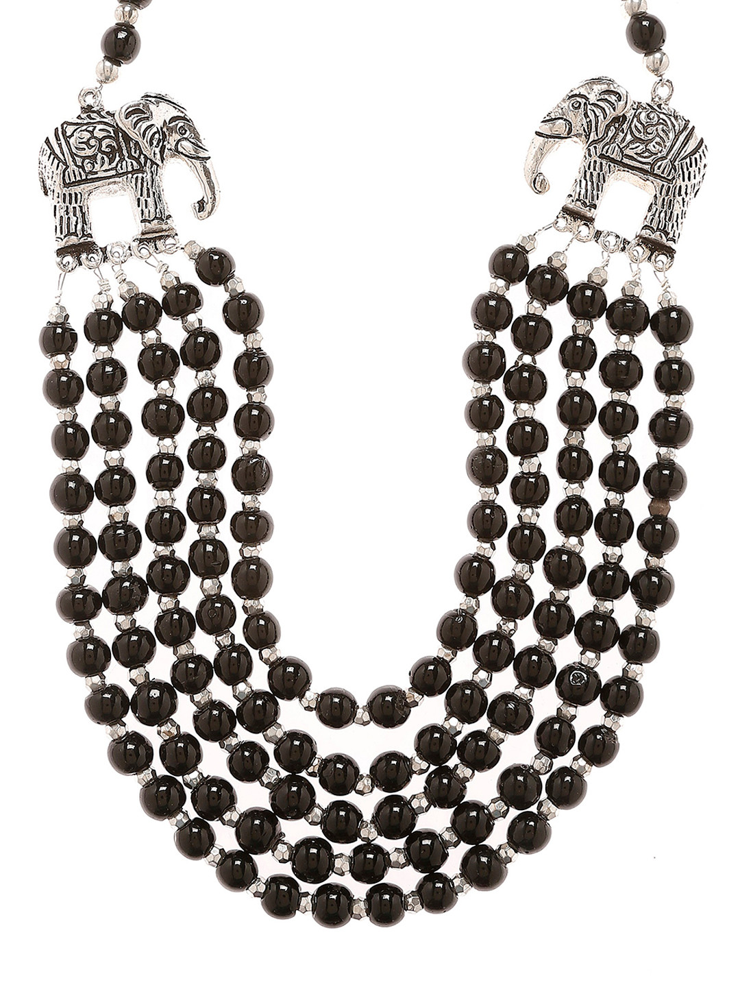 Bamboo Tree Black Beaded Handcrafted Necklace