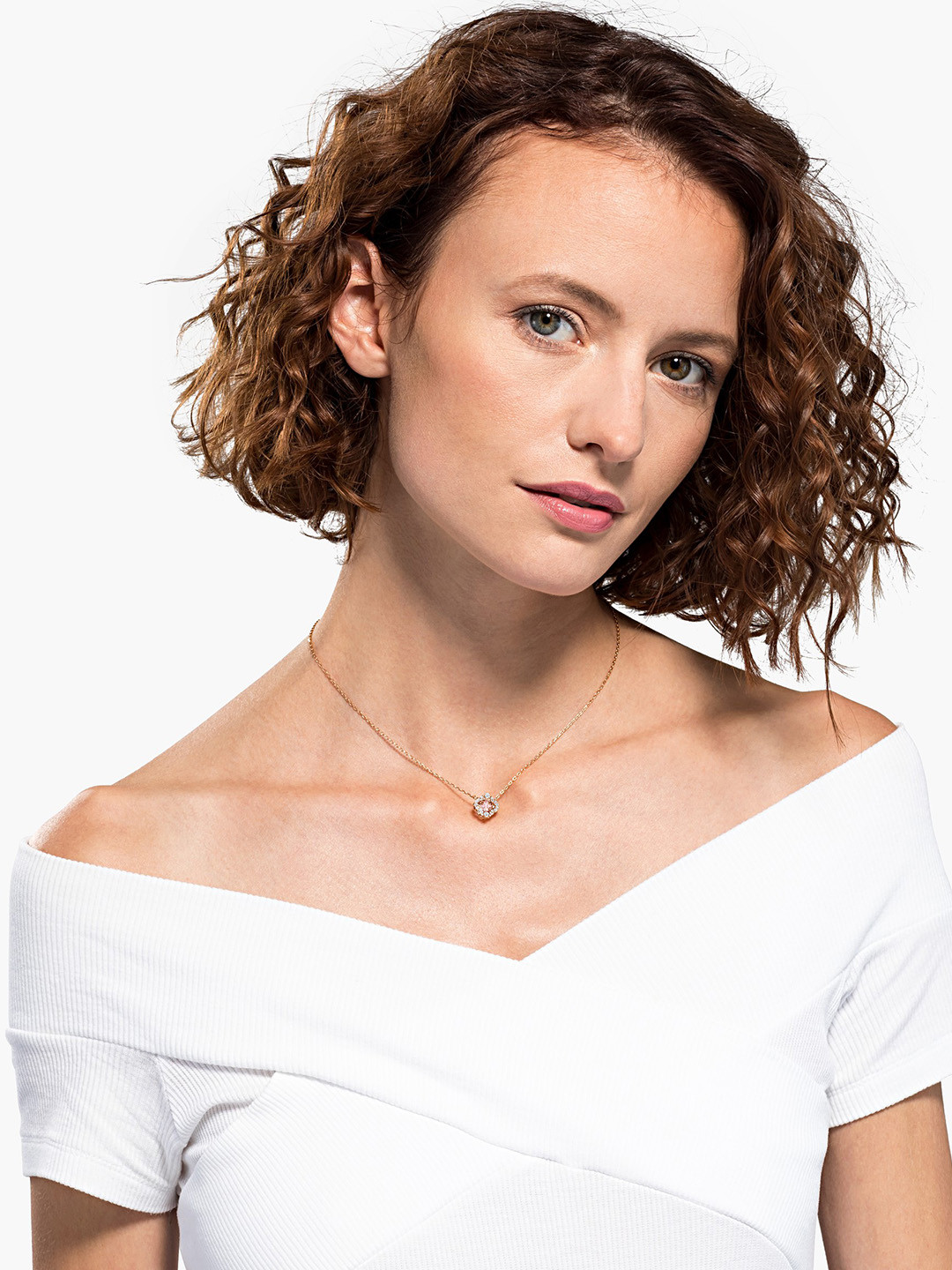 SWAROVSKI Pink & Rose Gold-Plated Alloy Necklace