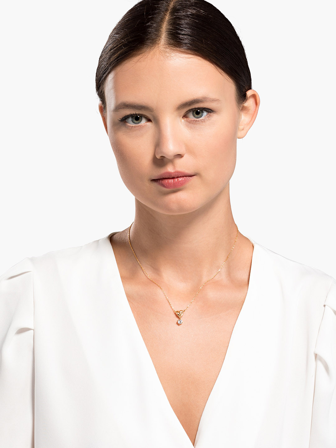 SWAROVSKI Rose Gold-Plated & White Alloy Necklace