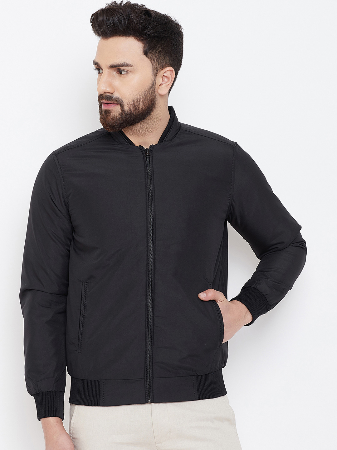 Spirit Men Black Solid Bomber