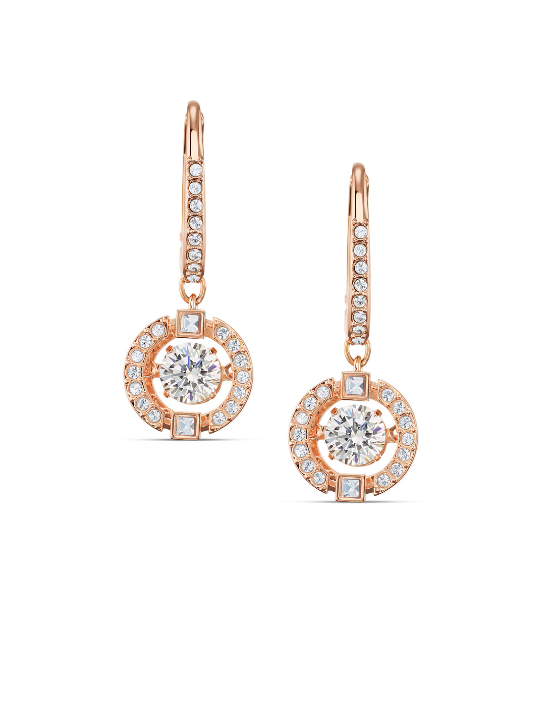 SWAROVSKI Rose Gold-Plated Sparking Dance Pierced Earrings