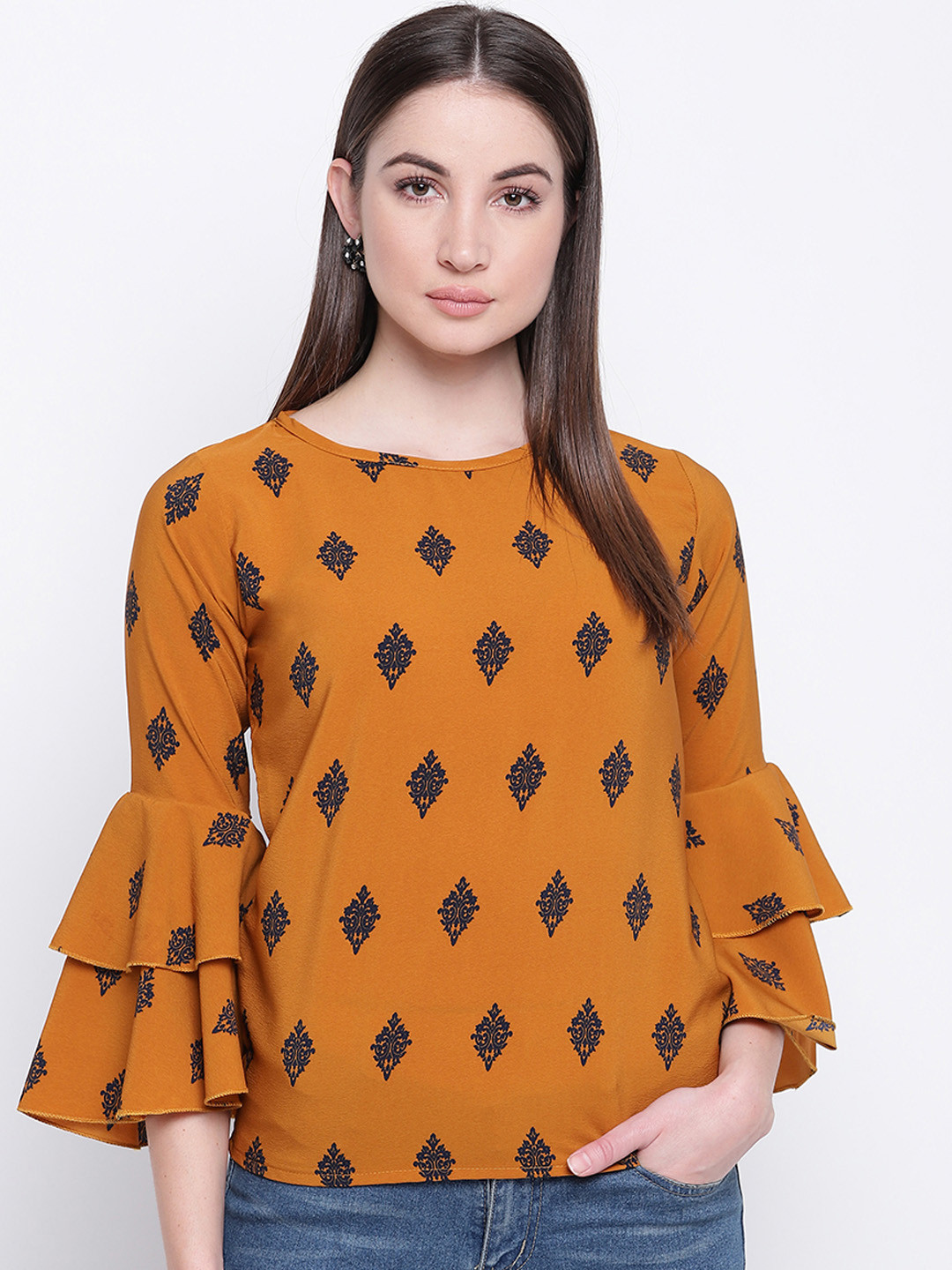 Mayra Women Orange Printed Top