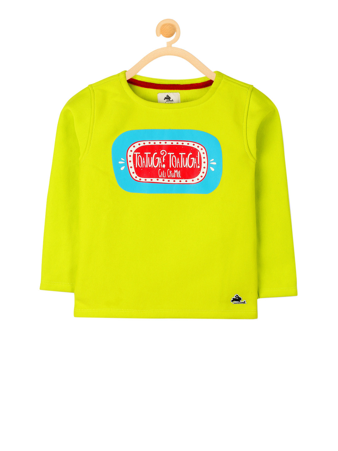 Cherry Crumble Boys and Girls Yellow Printed Spanish Tortuga Sweatshirt For Boys