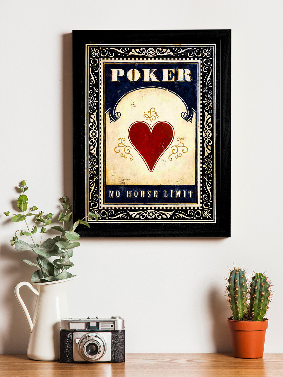 Art Street Black & Beige Printed Synthetic Wood Framed Individual Wall Art