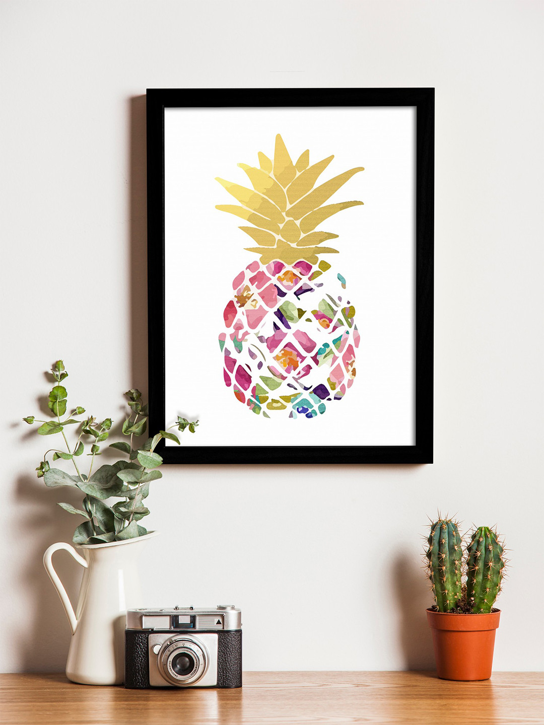 Art Street White & Gold-Toned Printed Synthetic Wood Framed Individual Wall Art