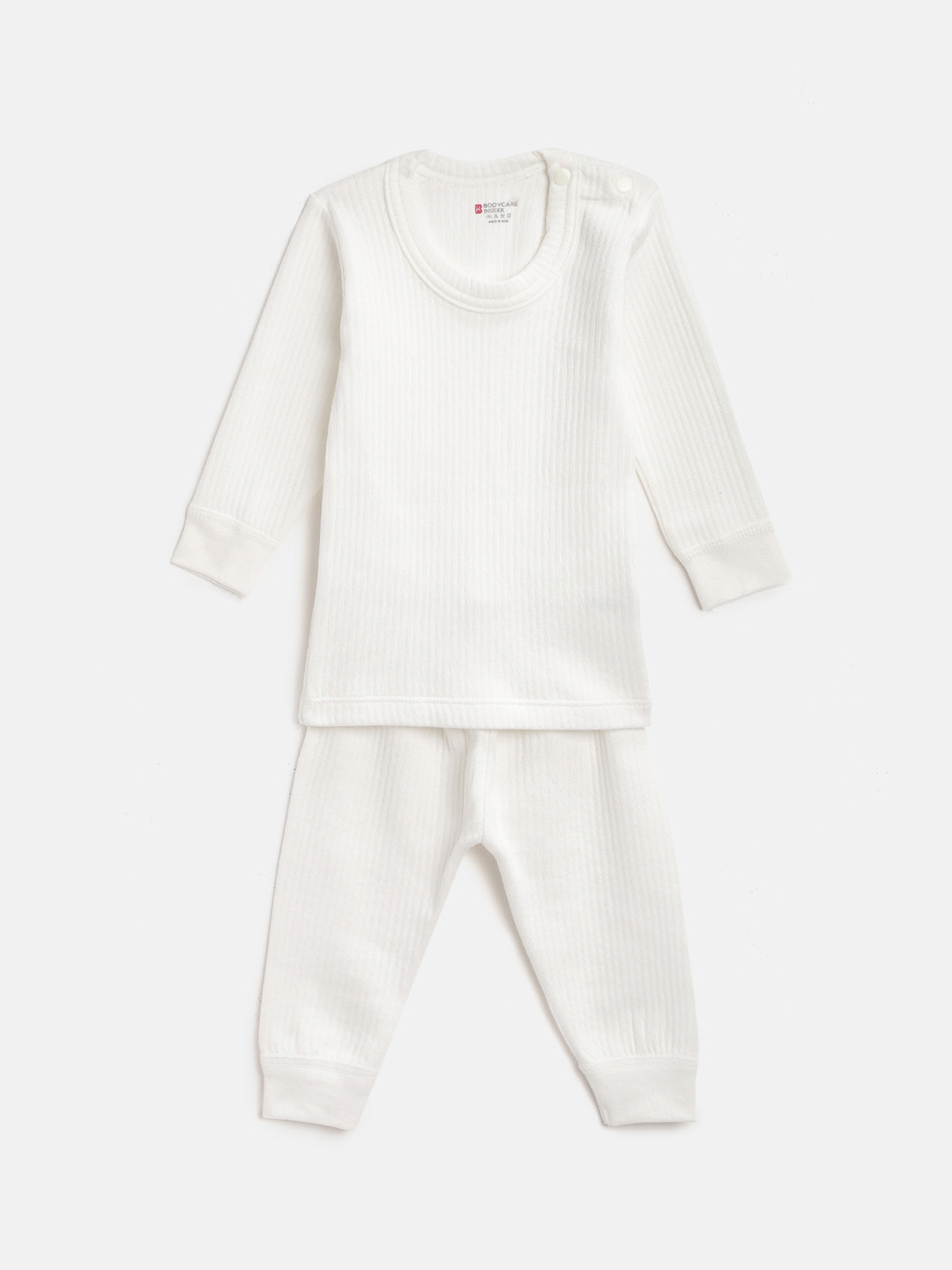 BODYCARE INSIDER Kids Off-White Solid Anti Bacterial Thermal Set