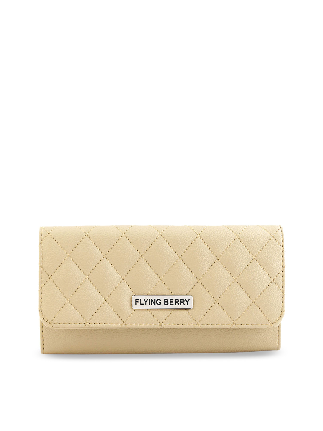 FLYING BERRY Beige Solid Purse Clutch