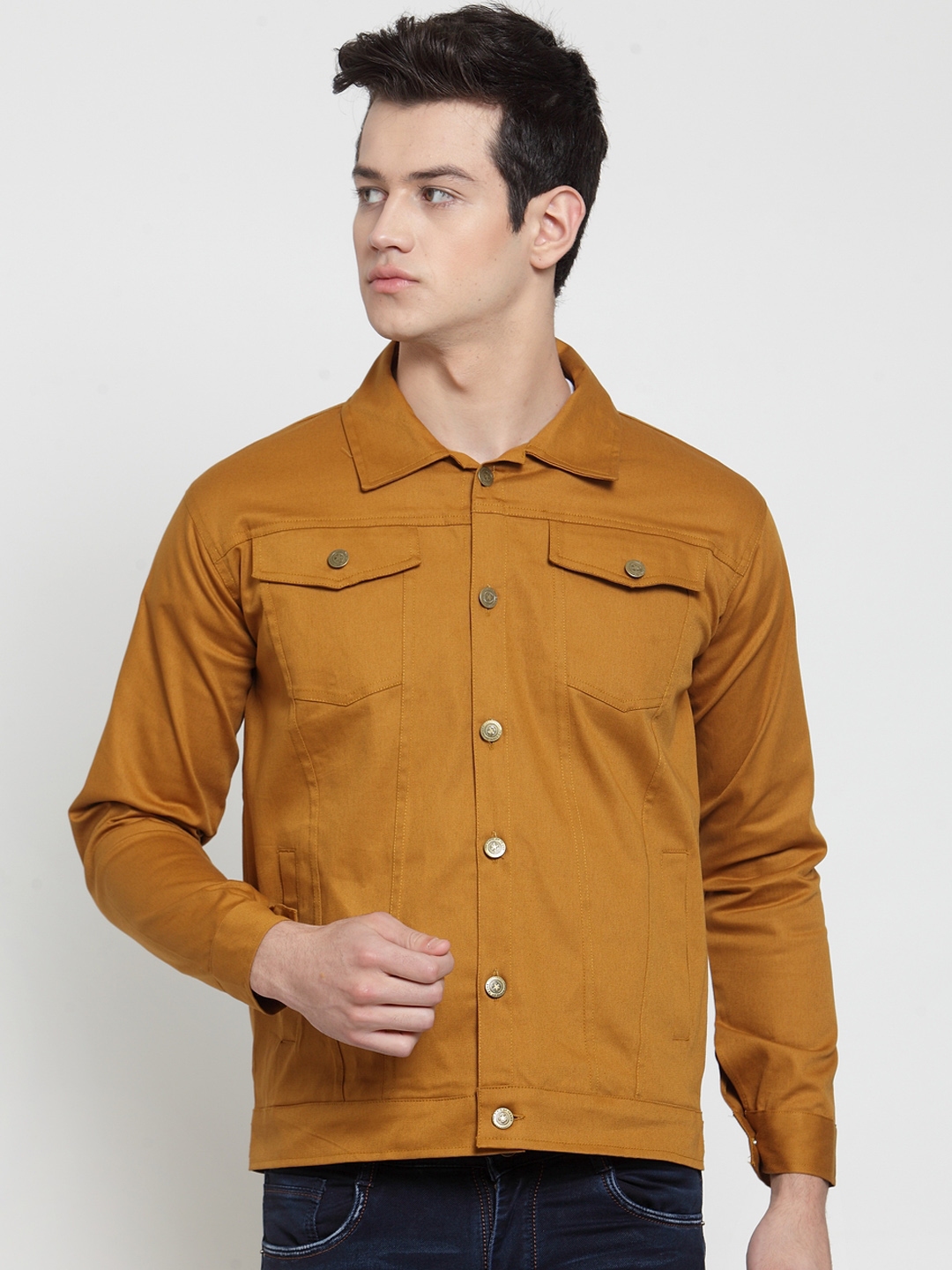 Mustard yellow denim jacket men's deals