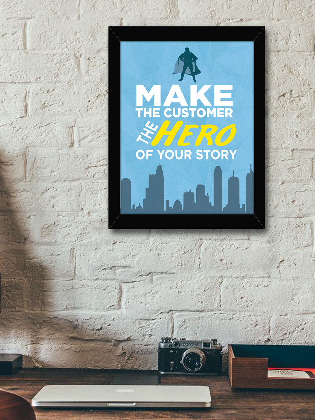 TIED RIBBONS Inspirational Synthetic Wood Rectangle Paintings Wall Art -13.6 x 10.2 In