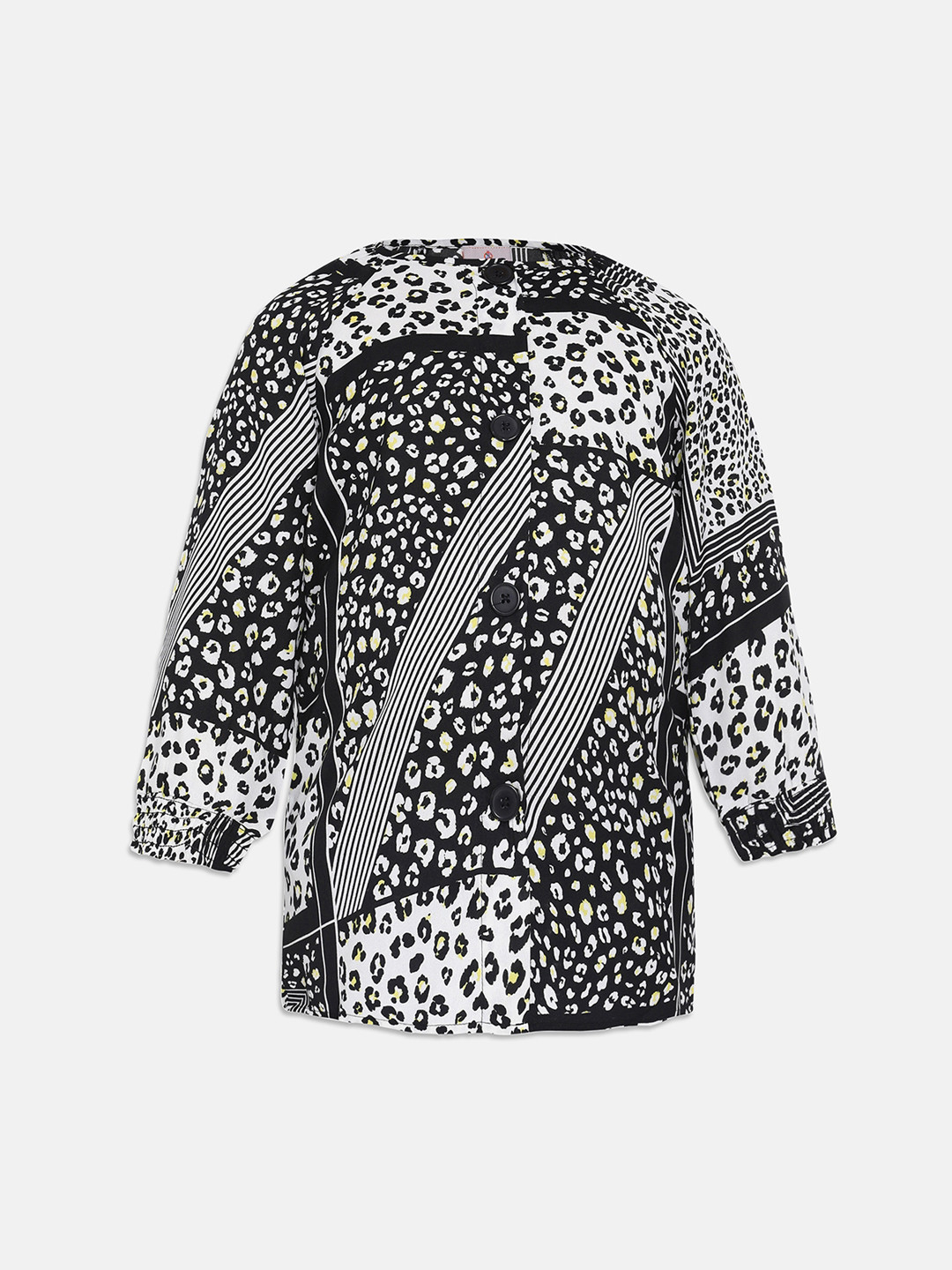 Oxolloxo Girls Black & White Printed Top