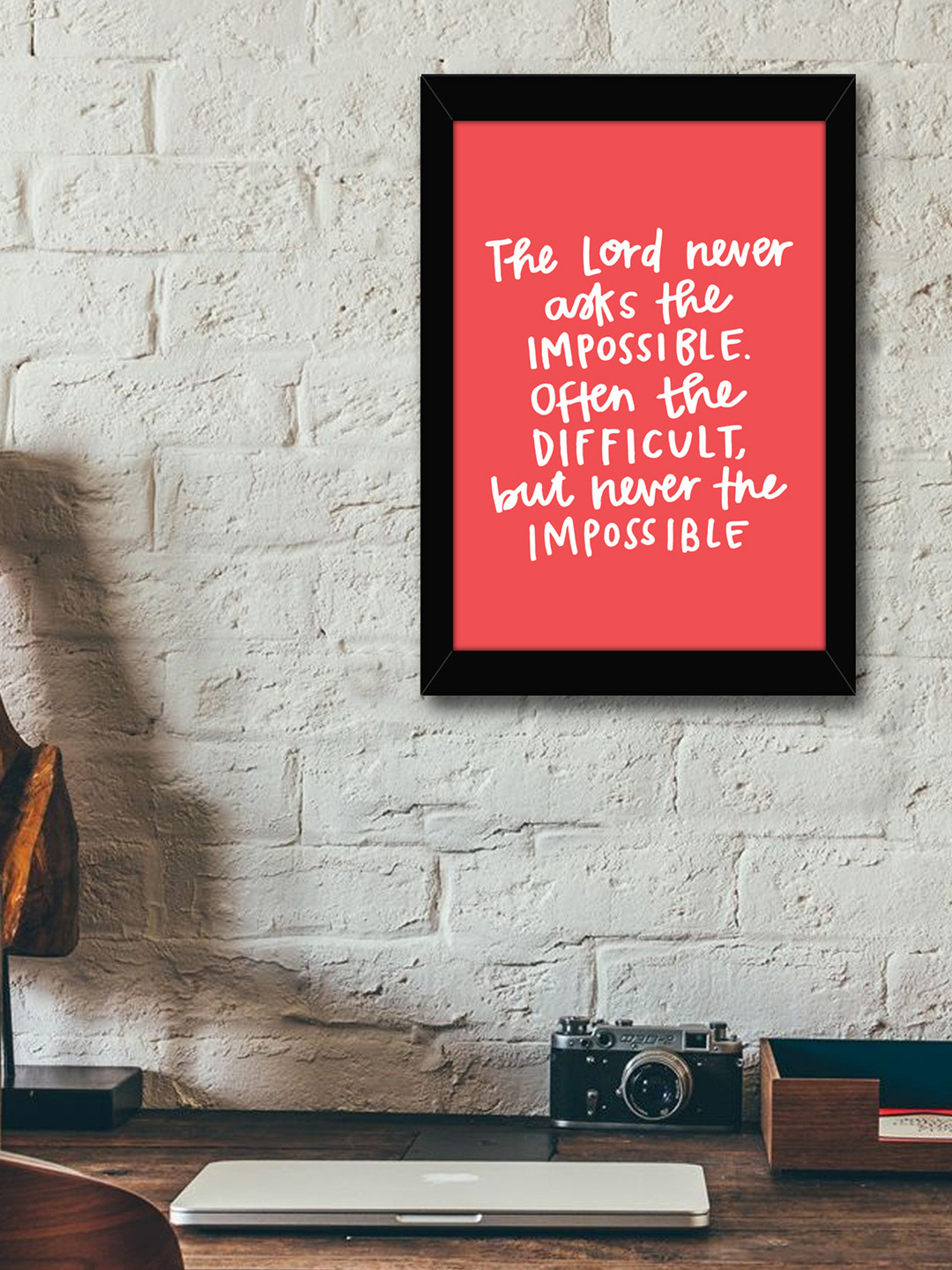 TIED RIBBONS Pink & White Printed Synthetic Fibre Framed Wall Art