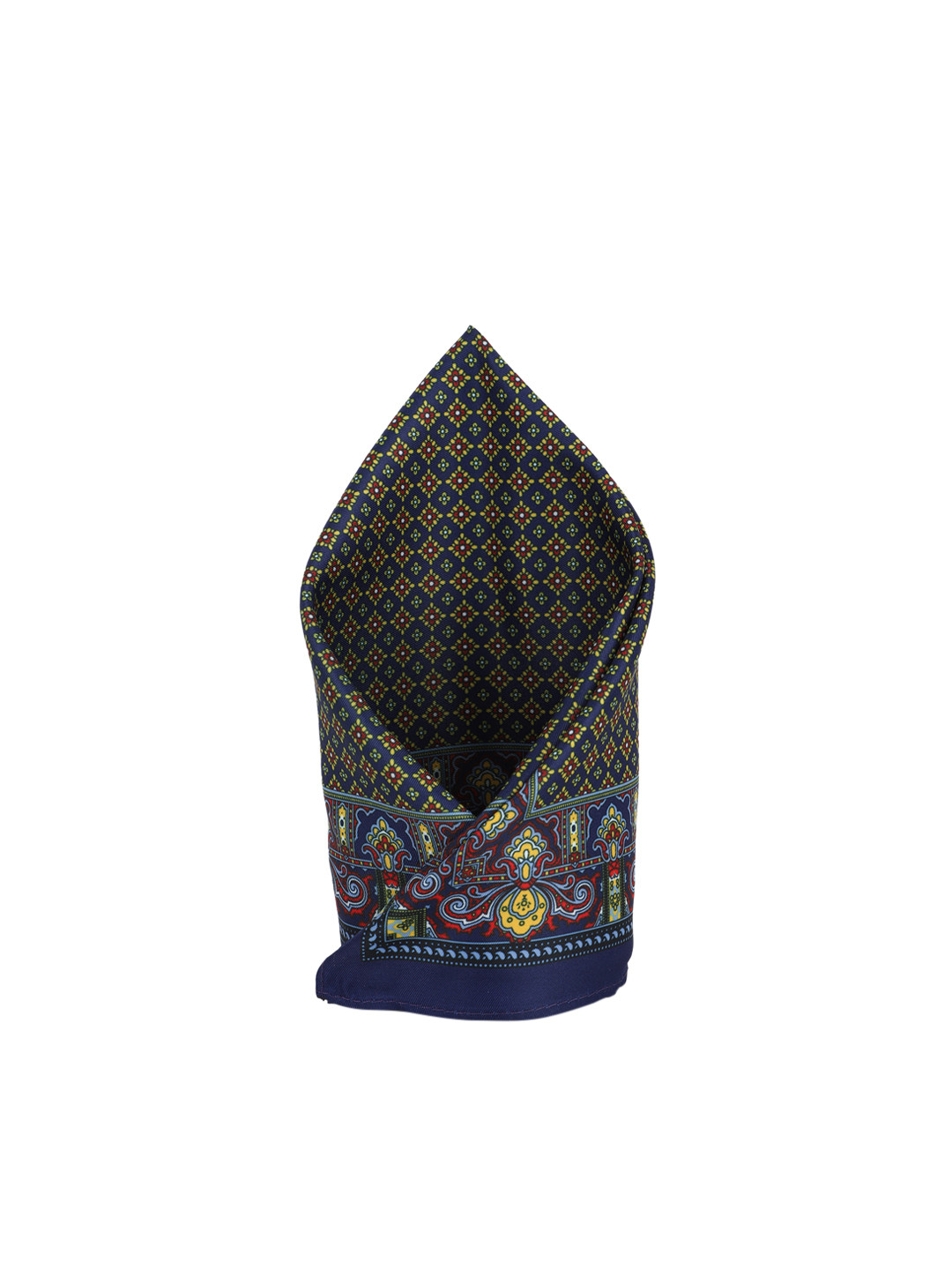 Peter England Men Navy Blue Printed Pocket Square