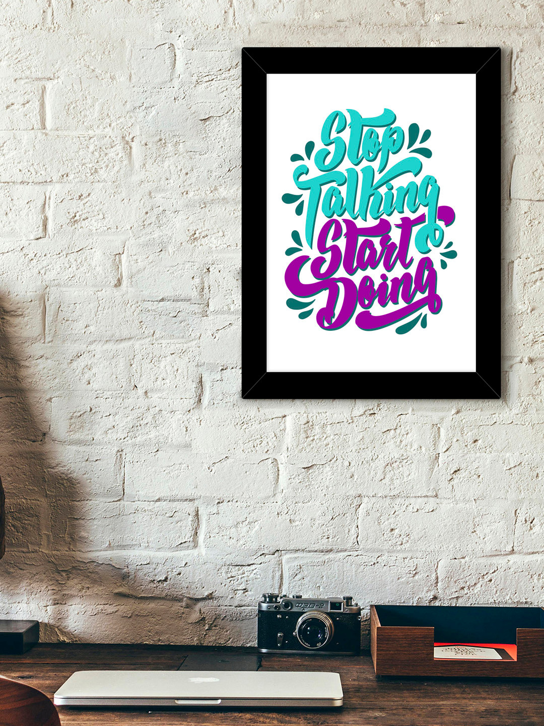 TIED RIBBONS Black & Purple Inspirational Typographic Wall Art