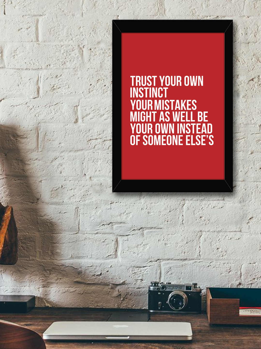 TIED RIBBONS Black & Red Coloured Inspirational Typographic Wall Art