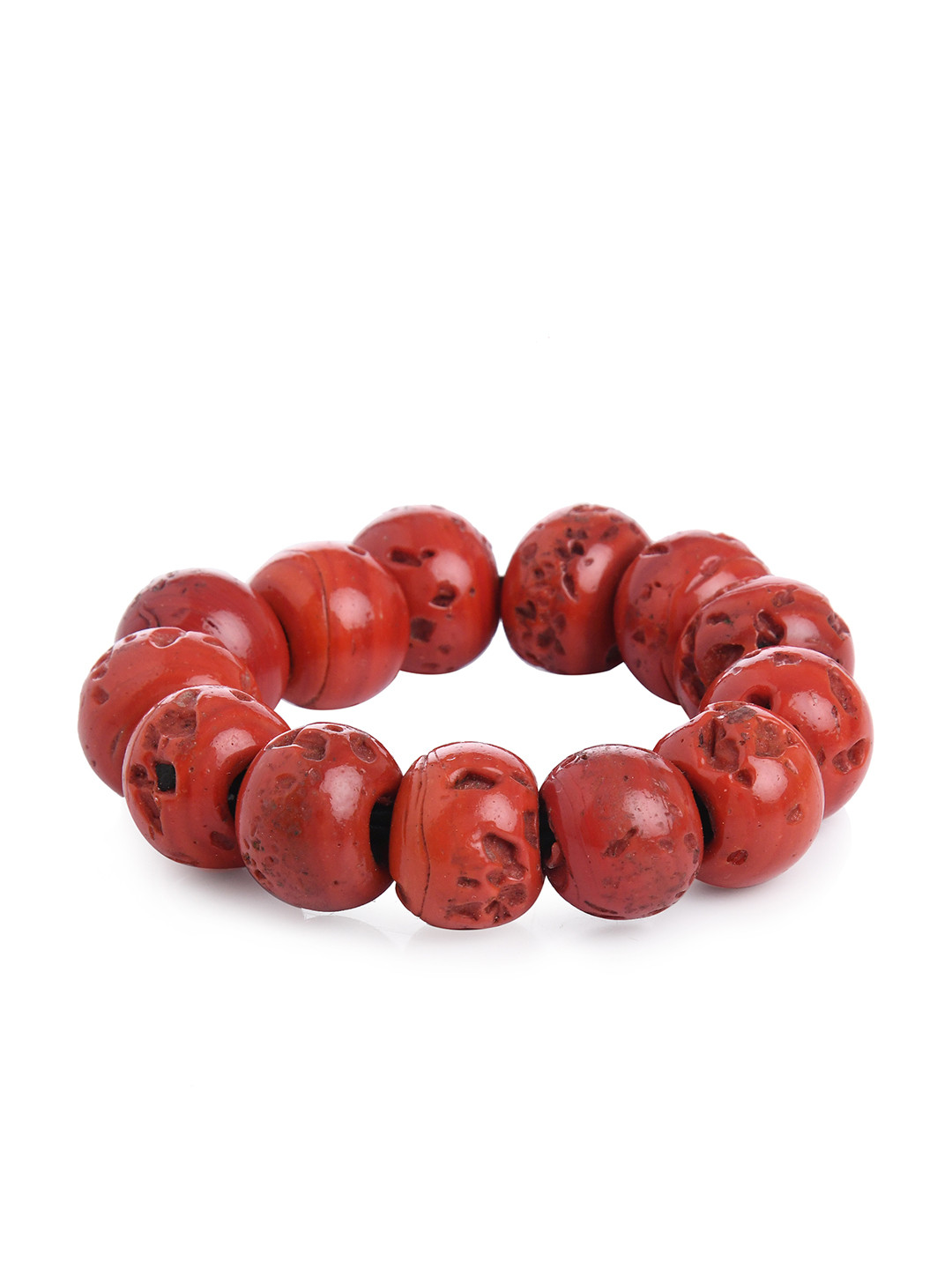 Bamboo Tree Jewels Red Elasticated Bracelet