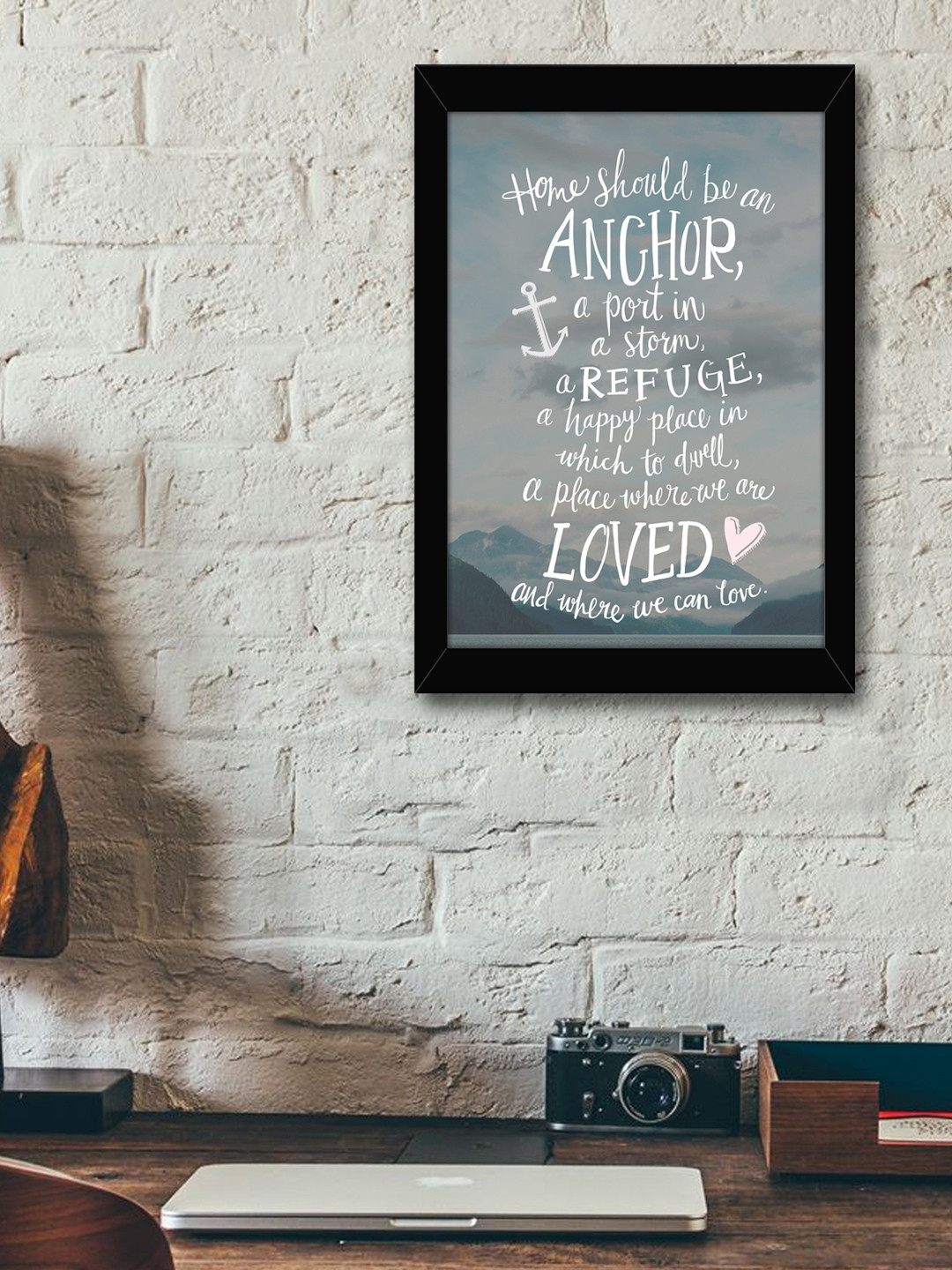 TIED RIBBONS Quotes Black Wall Living Room Rectangle Paintings Wall Art -9.84 x 13.78In