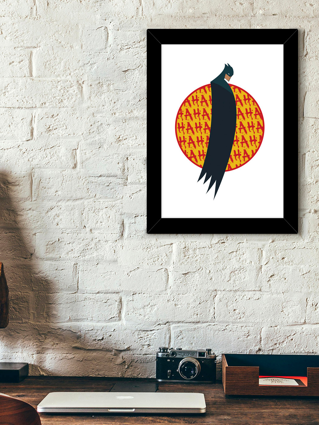 TIED RIBBONS Black & Yellow Solid Batman Wall Art