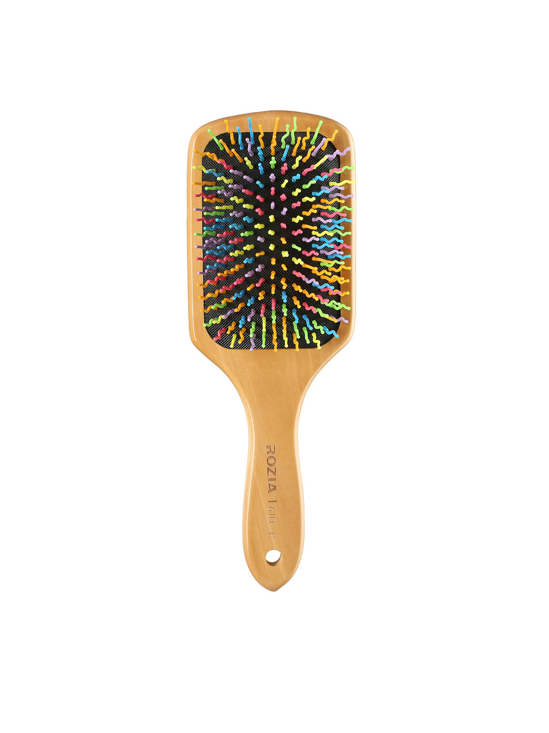 Rozia Unisex Pro Natural Rainbow Bamboo Paddle Hair Brush