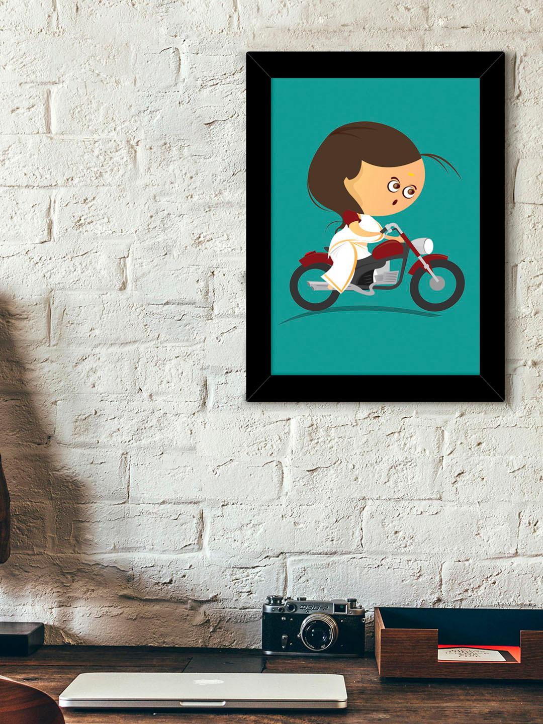 TIED RIBBONS Black & Blue Solid Graphic Wall Art