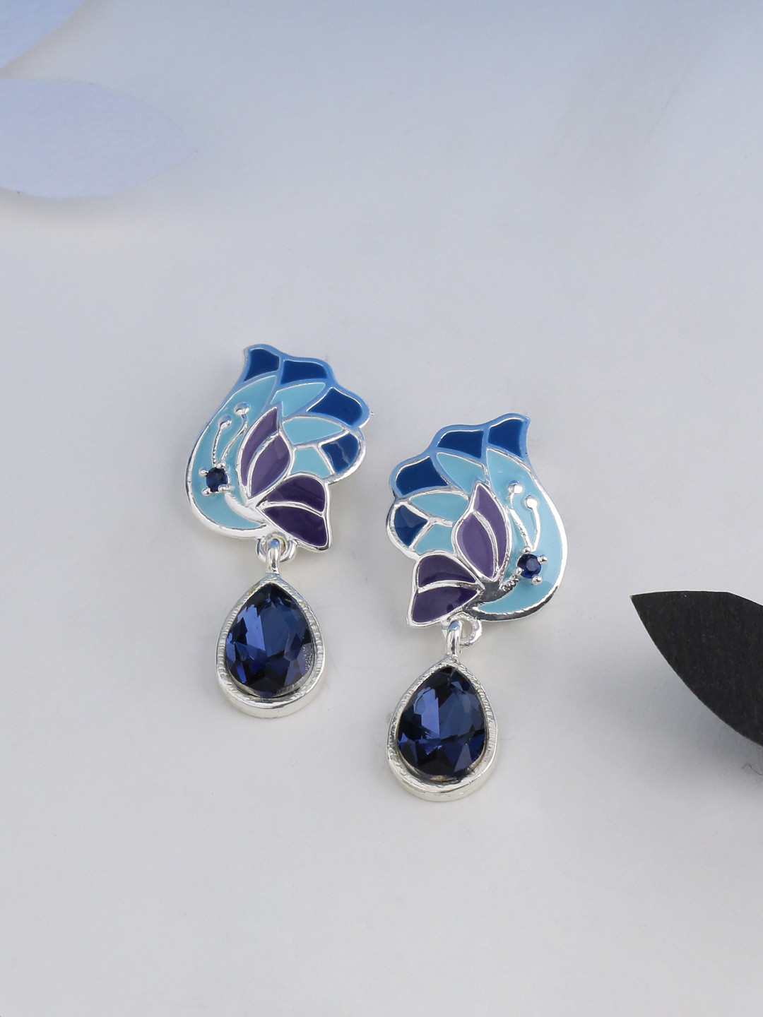 Butterfly Dew Drop Blue Earrings