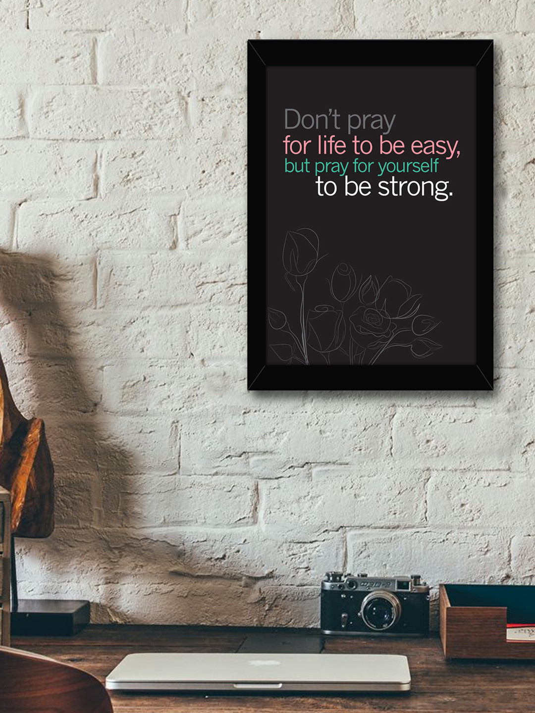 TIED RIBBONS Synthetic Wood Wall Rectangle Paintings Wall Art - 13.6x10.2In