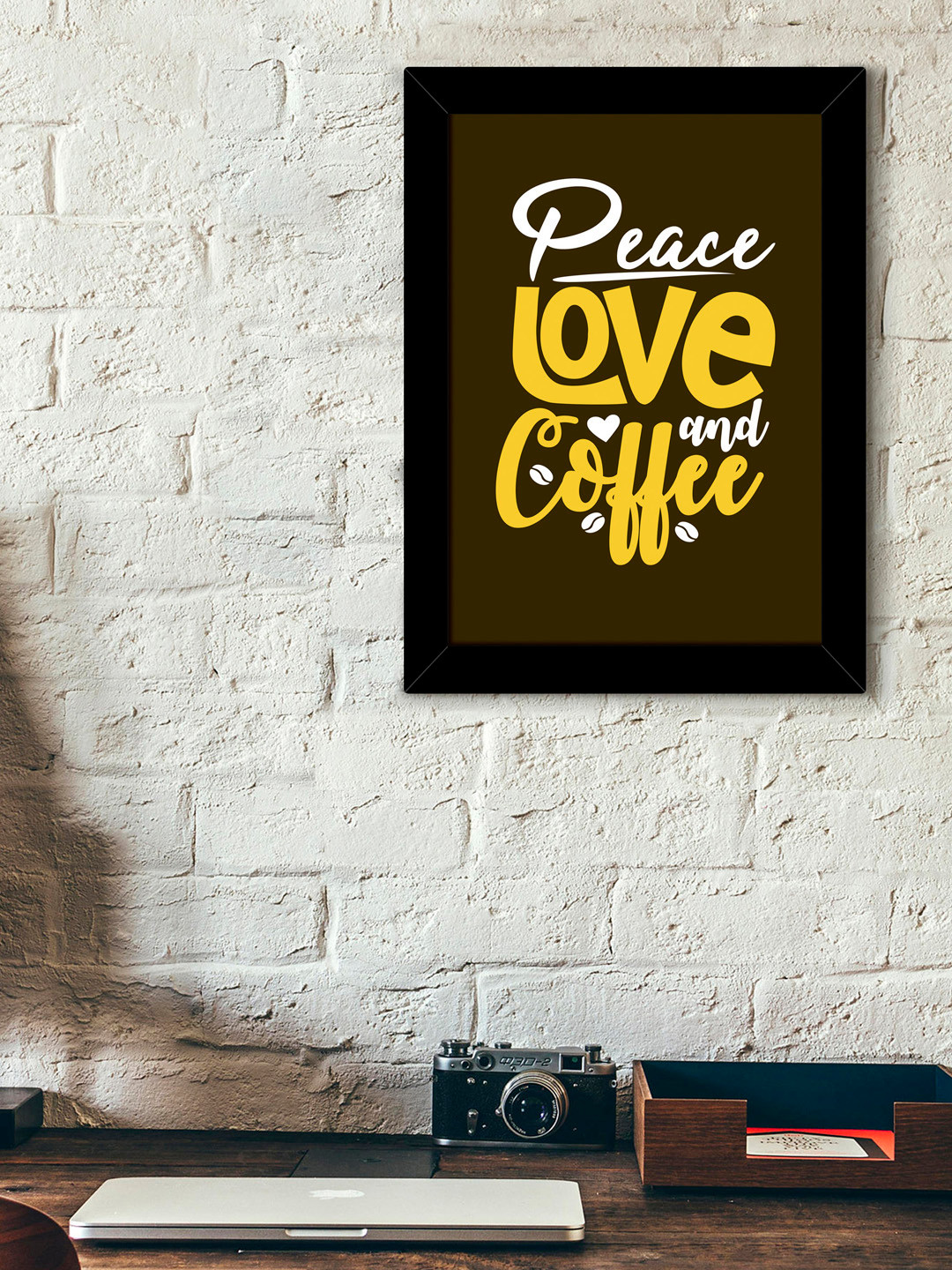 TIED RIBBONS Black & Green Solid Typographic Wall Art