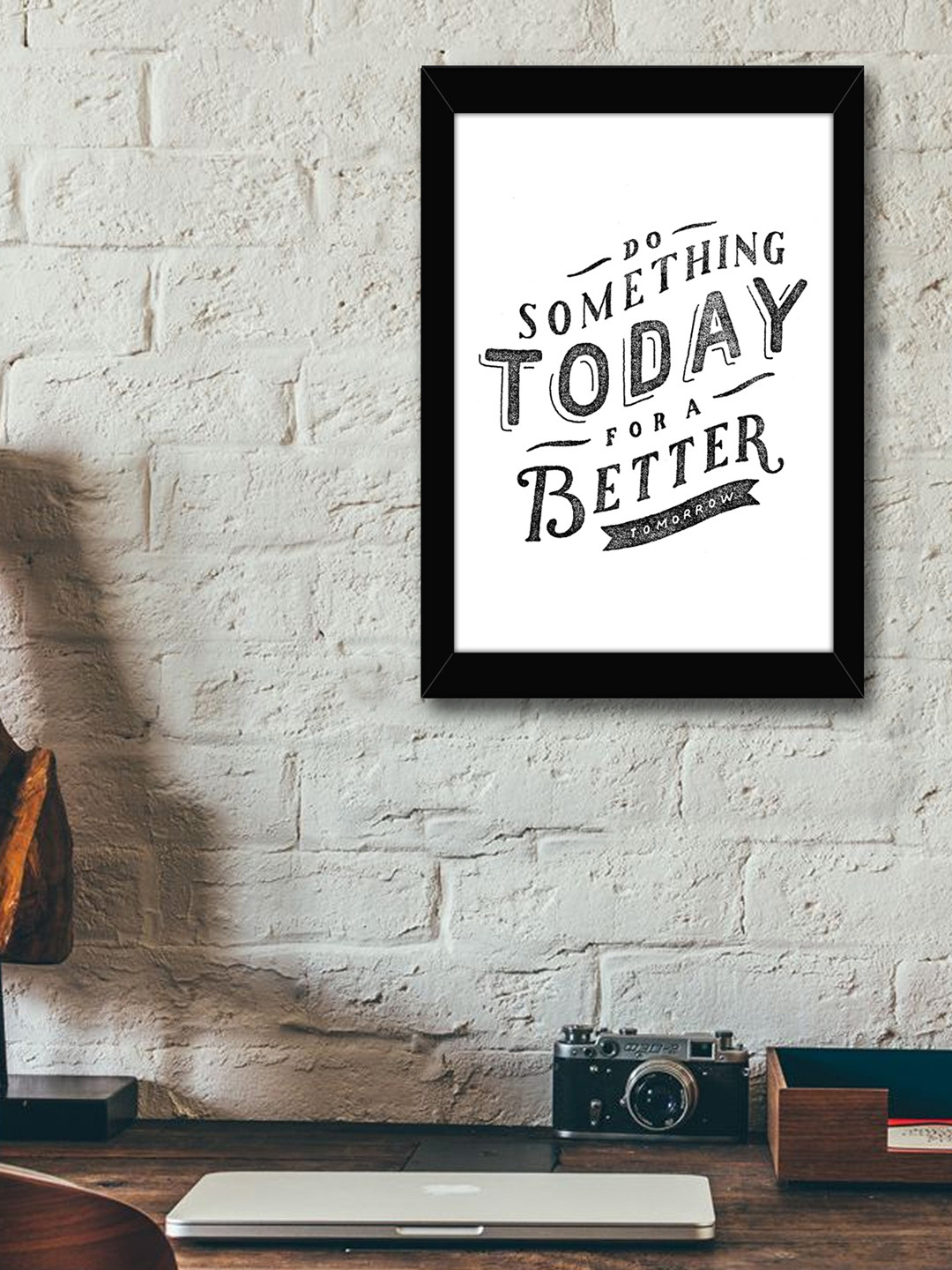 TIED RIBBONS Black & White Inspirational Typographic Wall Art