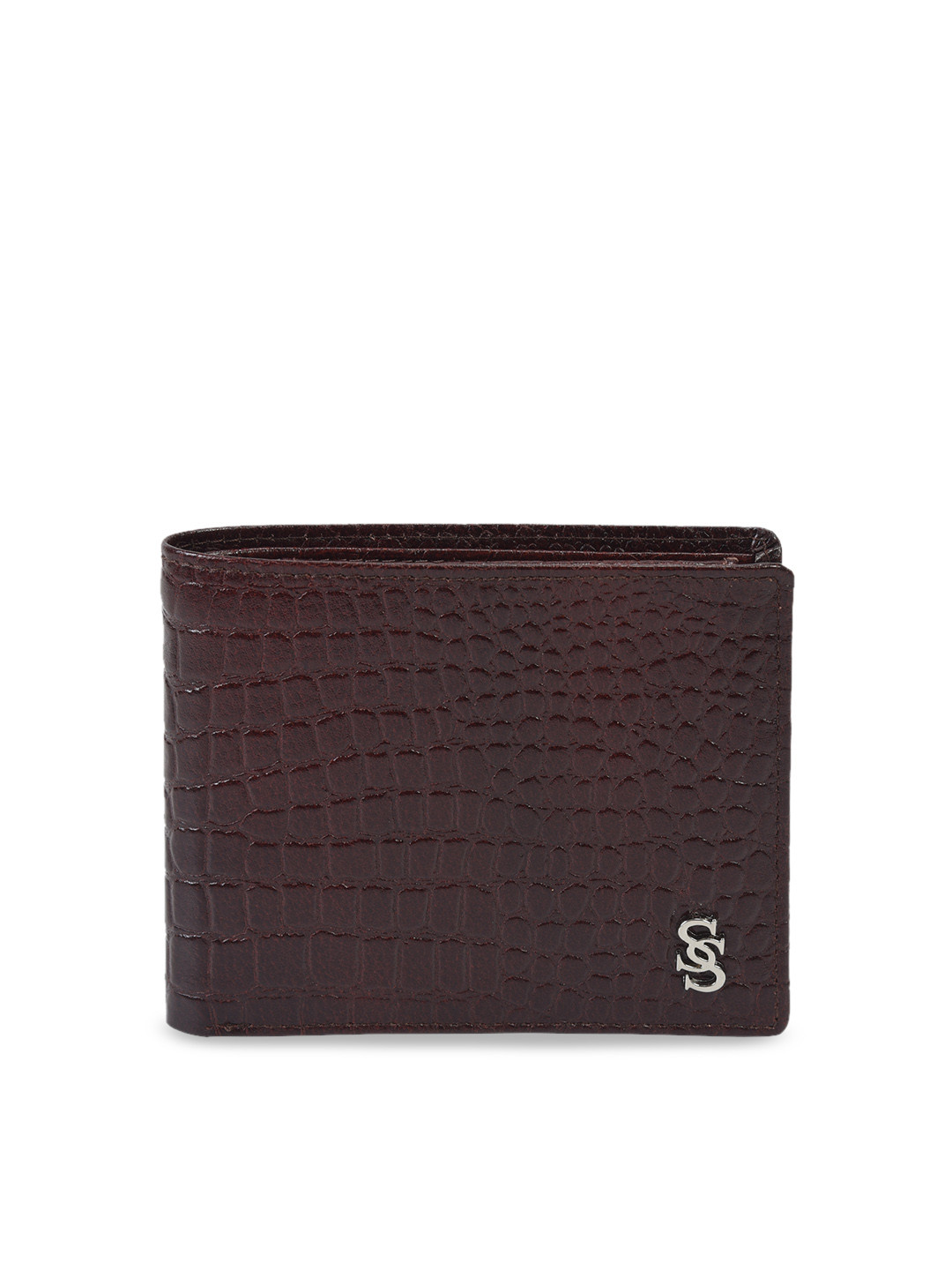 Second SKIN Men Brown Textured Two Fold Wallet