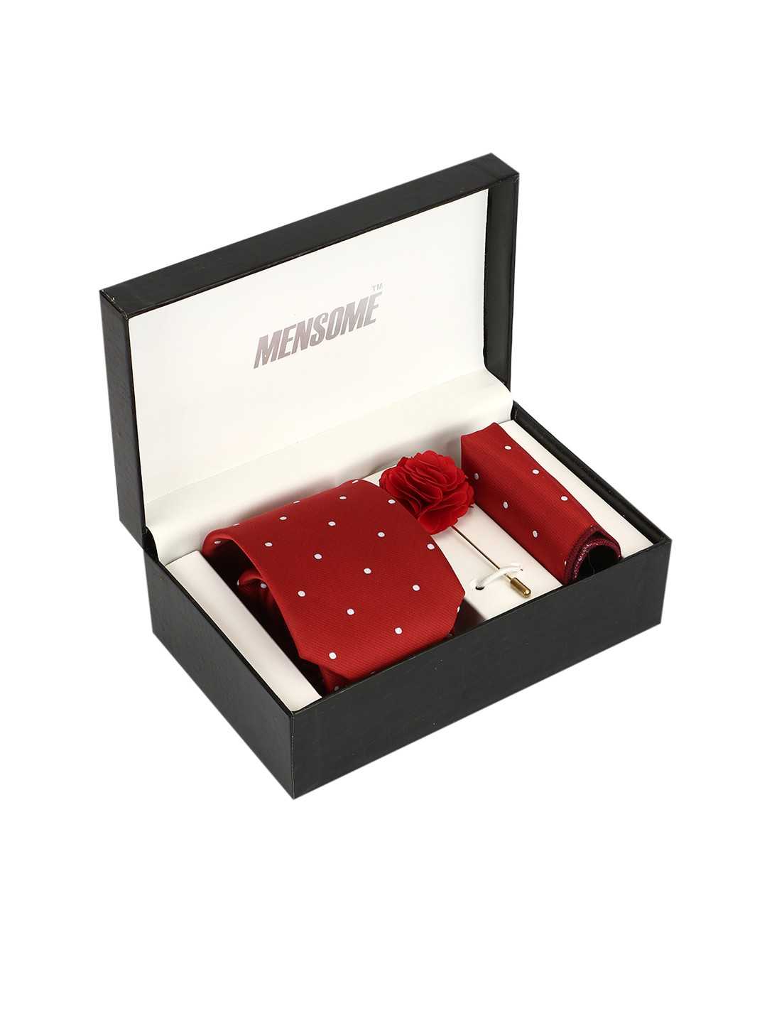 MENSOME Men Red & White Accessory Gift Set