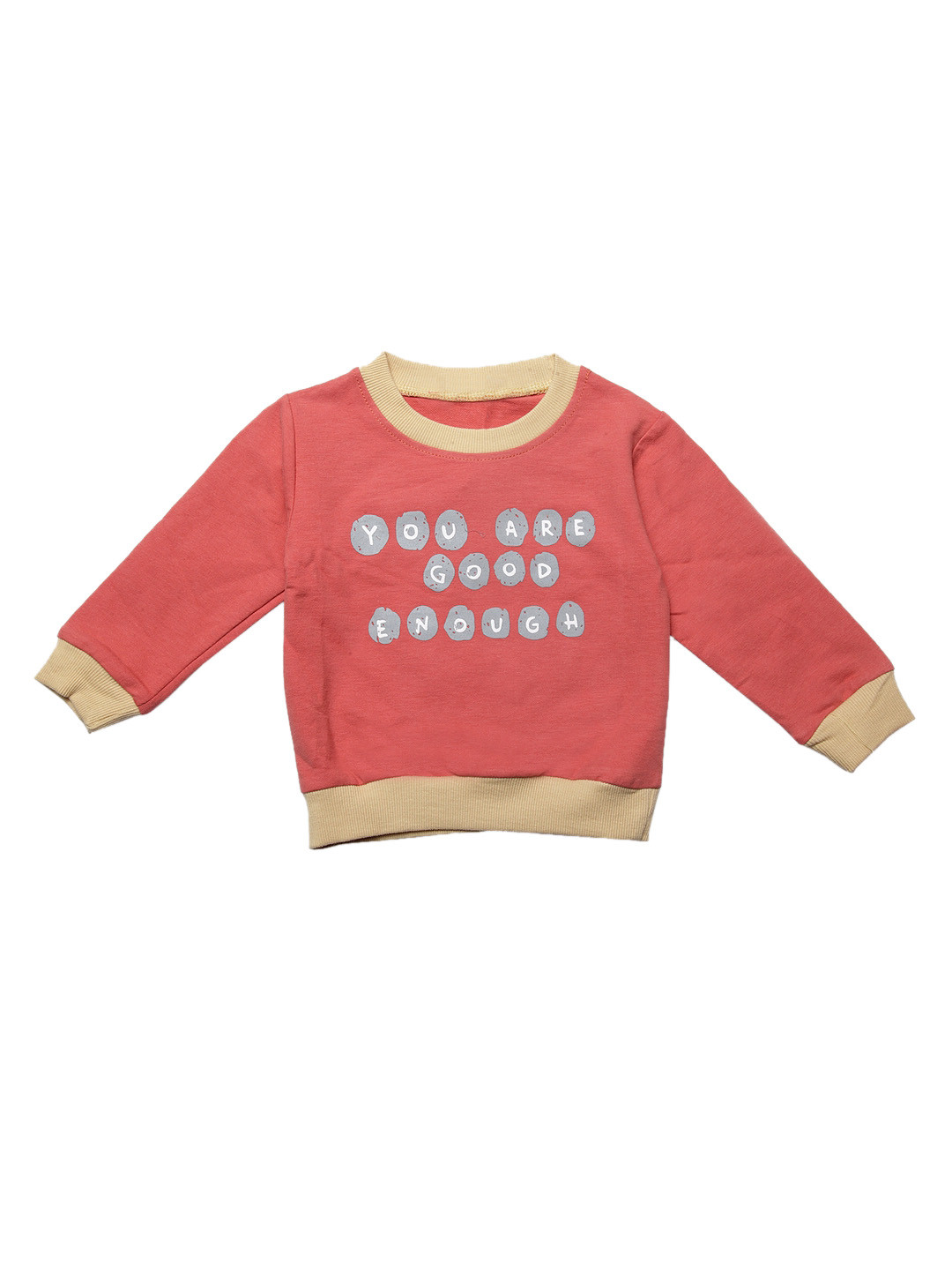 J Style Unisex Coral Red Printed Sweatshirt