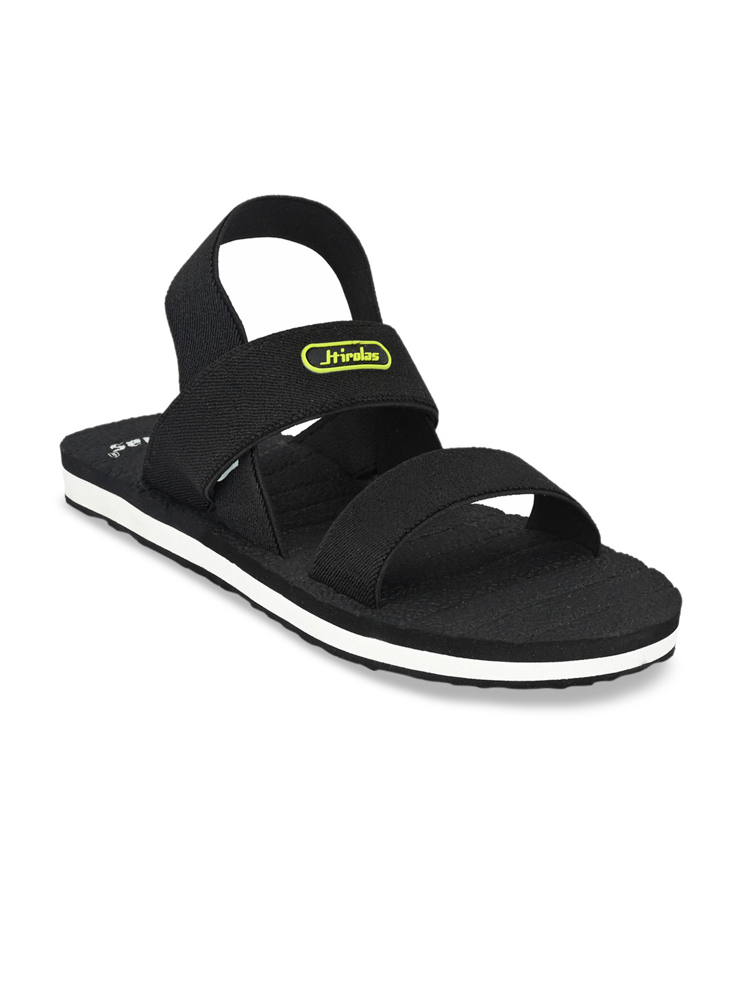 HIROLAS Men Black Solid Slip-On Flip-Flop