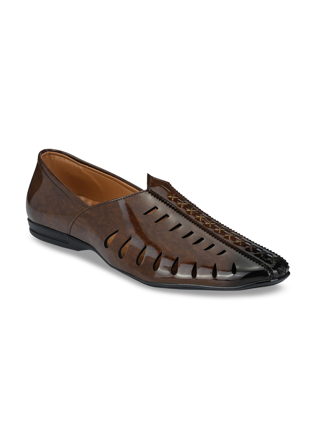 Prolific Men Brown Synthetic Patent Mojaris