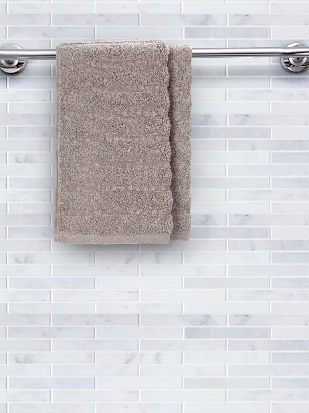 MASPAR Set of 2 Beige Solid Casper 550GSM Cotton Hand Towels