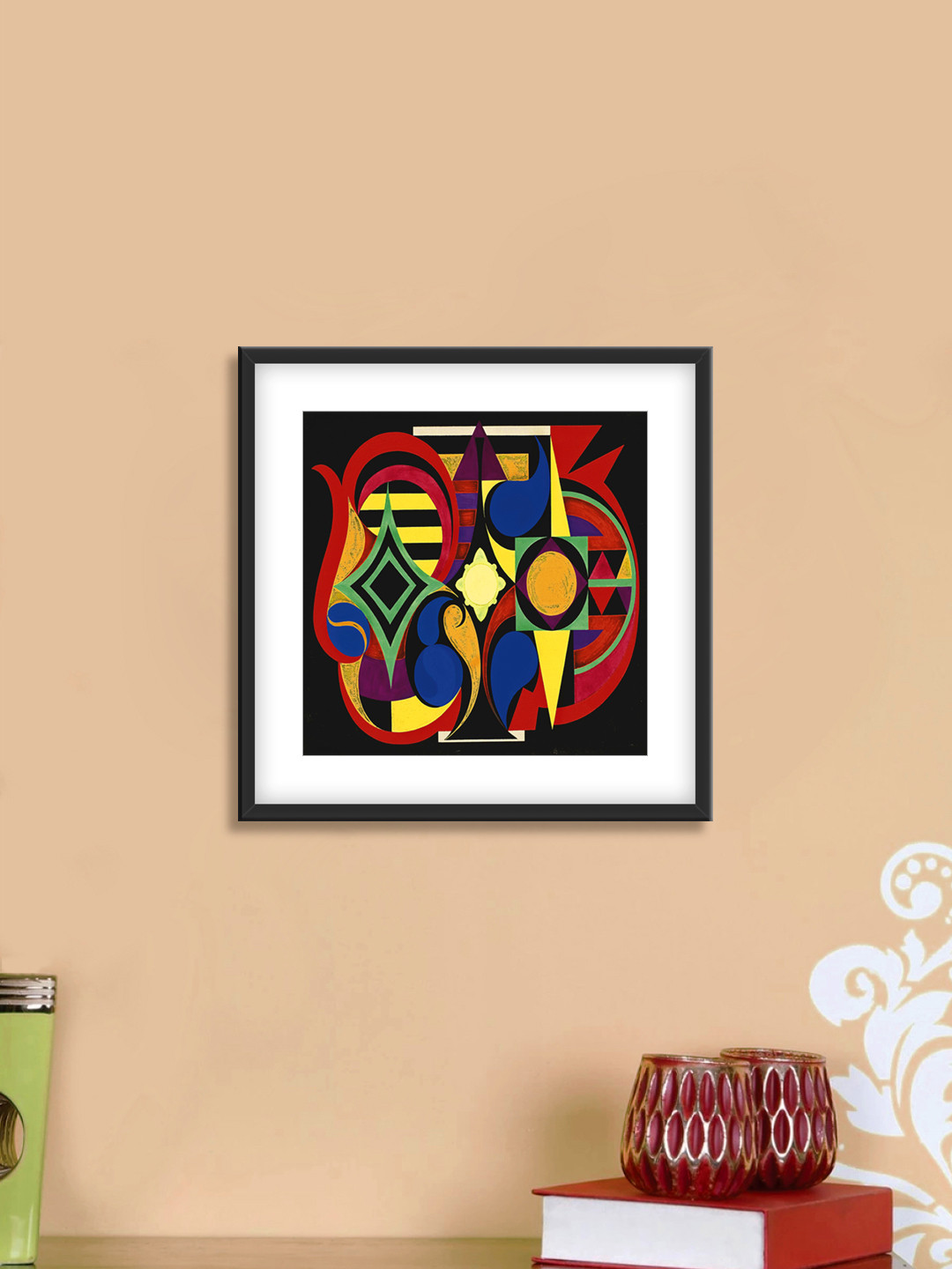 999Store Black & Yellow Abstract Pattern Cotton Canvas Digitally Printed Wall Art