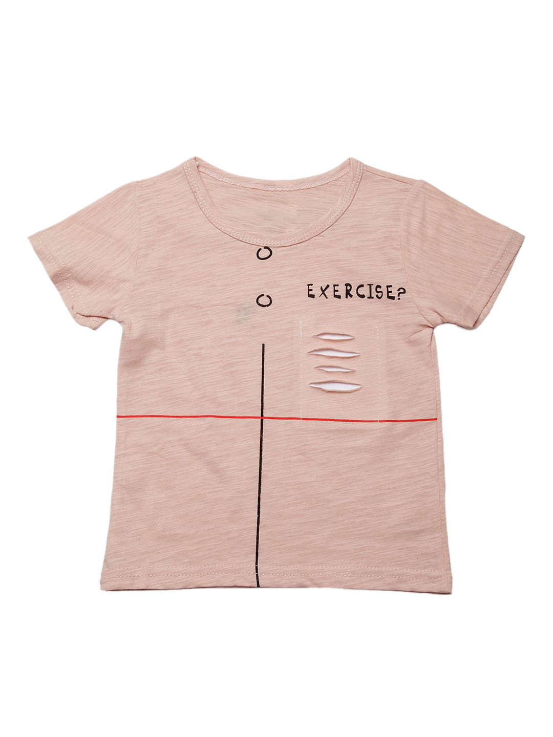 J Style Unisex Pink Printed Round Neck T-shirt