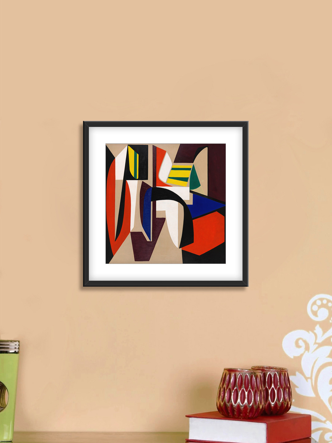 999Store Brown & Orange Abstract Pattern Cotton Canvas Digitally Printed Wall Art